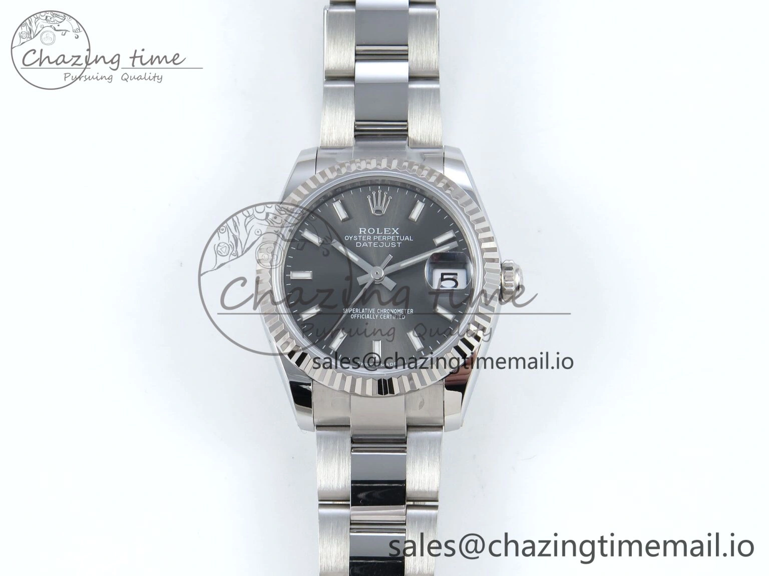 Original DateJust 31 278274 ARF 1:1 Best Edition 904L Steel Gray Dial Stick Marker on SS Oyster Bracelet ETA 559