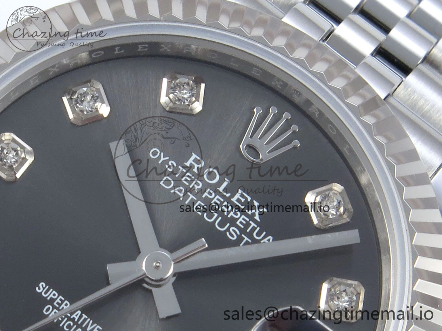 Affordable DateJust 31 278274 ARF 1:1 Best Edition 904L Steel Gray Diamonds Dial on SS Jubilee Bracelet ETA 541