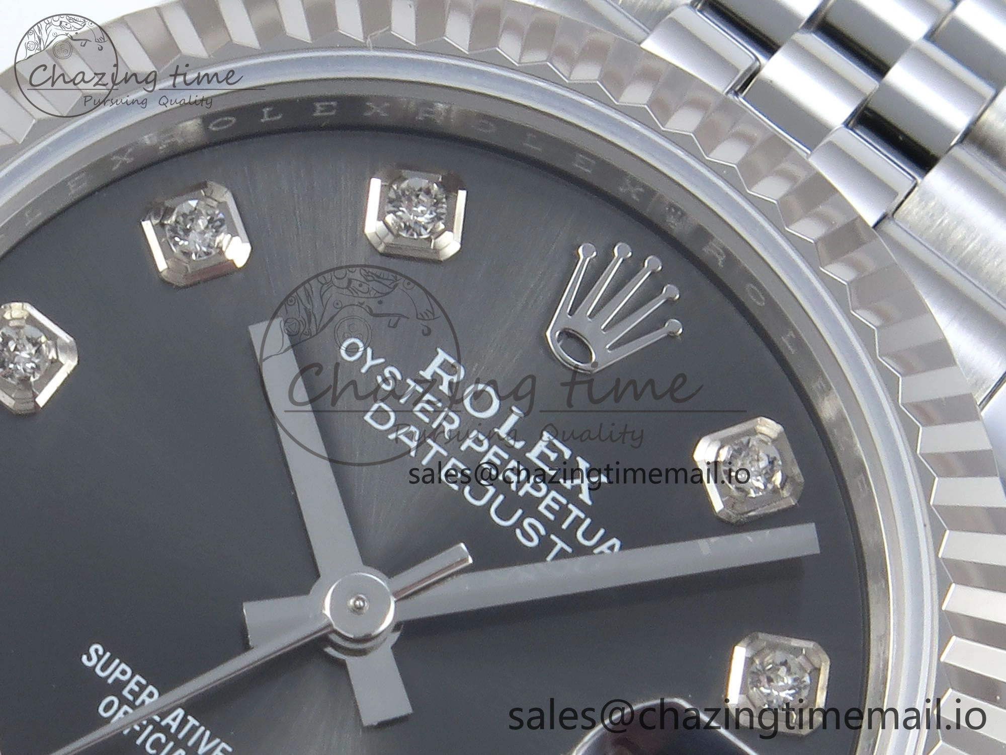 Affordable DateJust 31 278274 ARF 1:1 Best Edition 904L Steel Gray Diamonds Dial on SS Jubilee Bracelet ETA 541