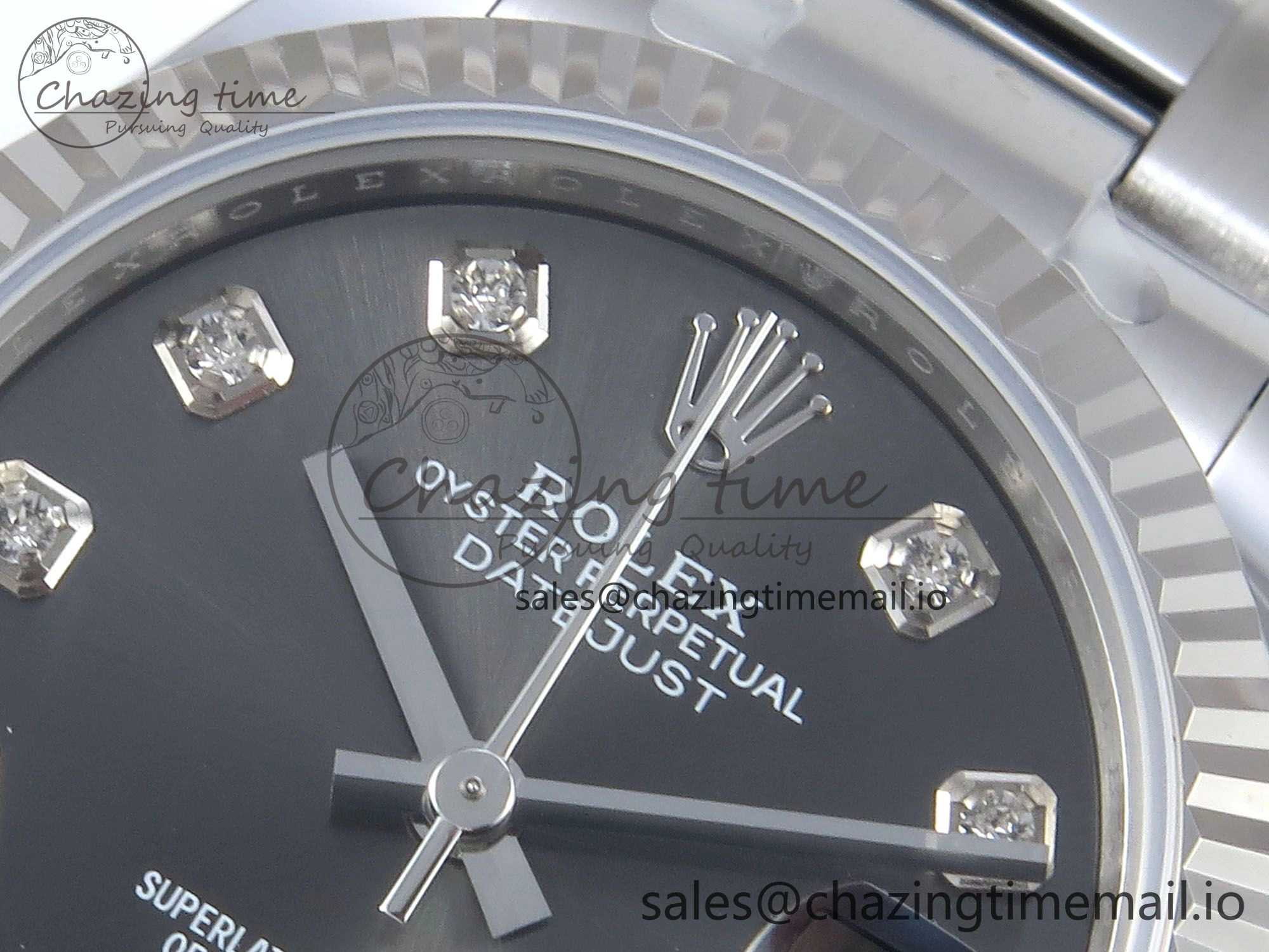 QuickDry DateJust 31 278274 ARF 1:1 Best Edition 904L Steel Gray Diamonds Dial on SS Oyster Bracelet ETA 558