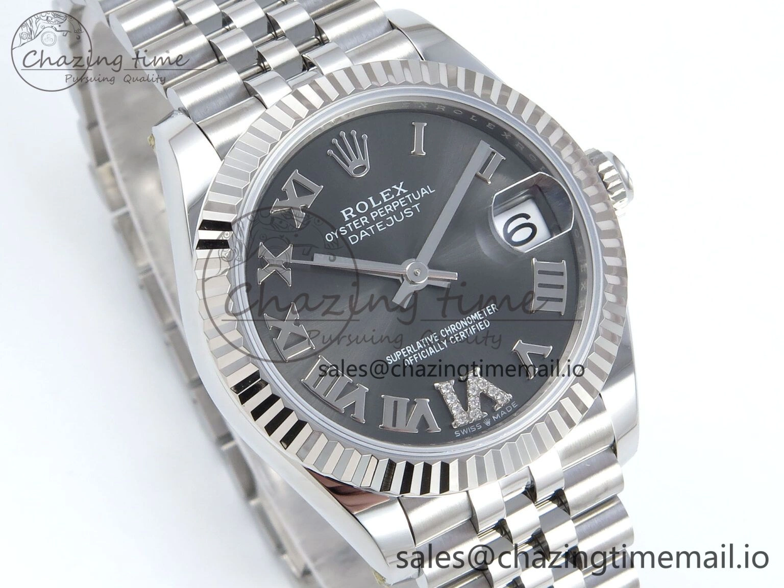 DateJust 31 278274 ARF 1:1 Best Edition 904L Steel Gray Roman Diamonds Dial on SS Jubilee Bracelet ETA Versatile 534