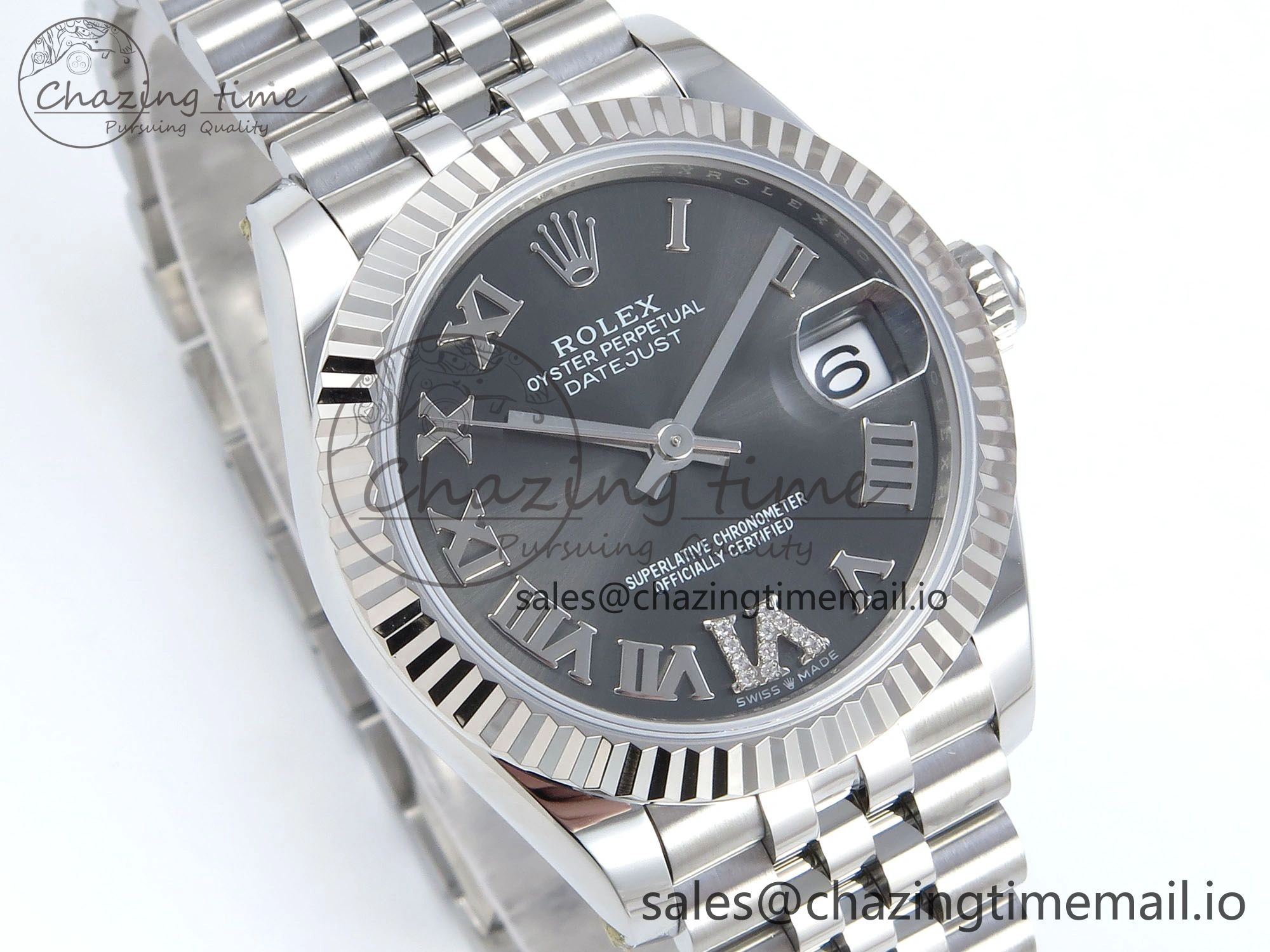 DateJust 31 278274 ARF 1:1 Best Edition 904L Steel Gray Roman Diamonds Dial on SS Jubilee Bracelet ETA Versatile 534