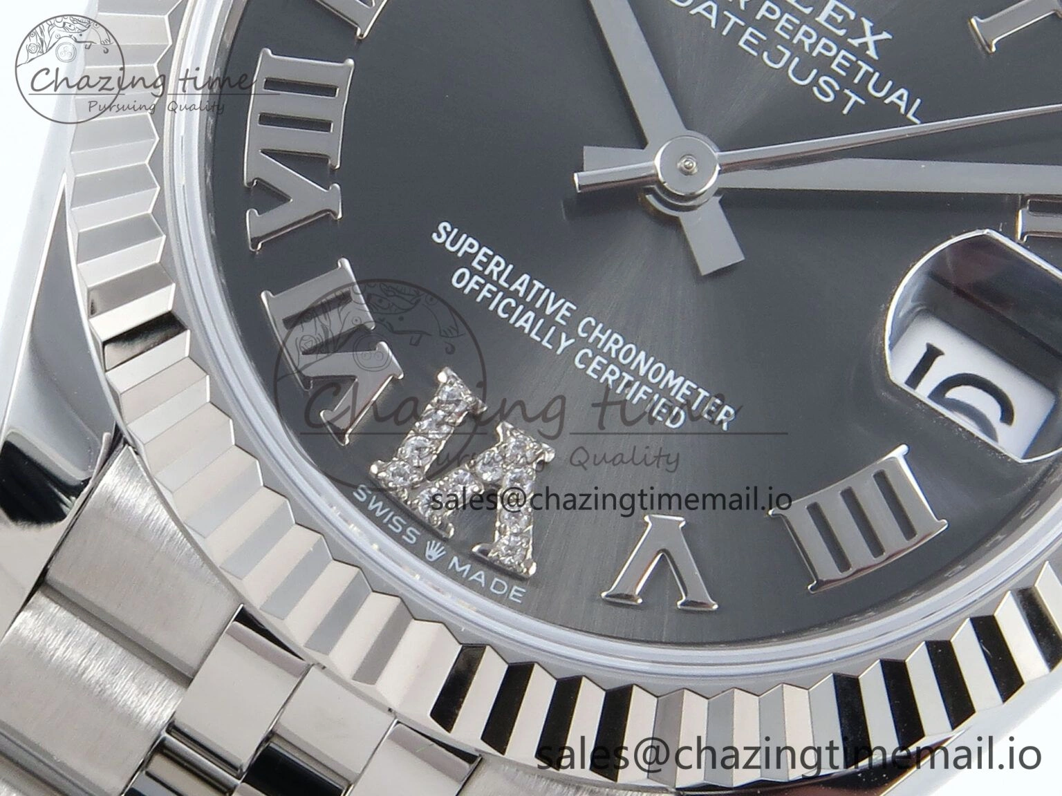 DateJust 31 278274 ARF 1:1 Best Edition 904L Steel Gray Roman Diamonds Dial on SS Jubilee Bracelet ETA Versatile 534