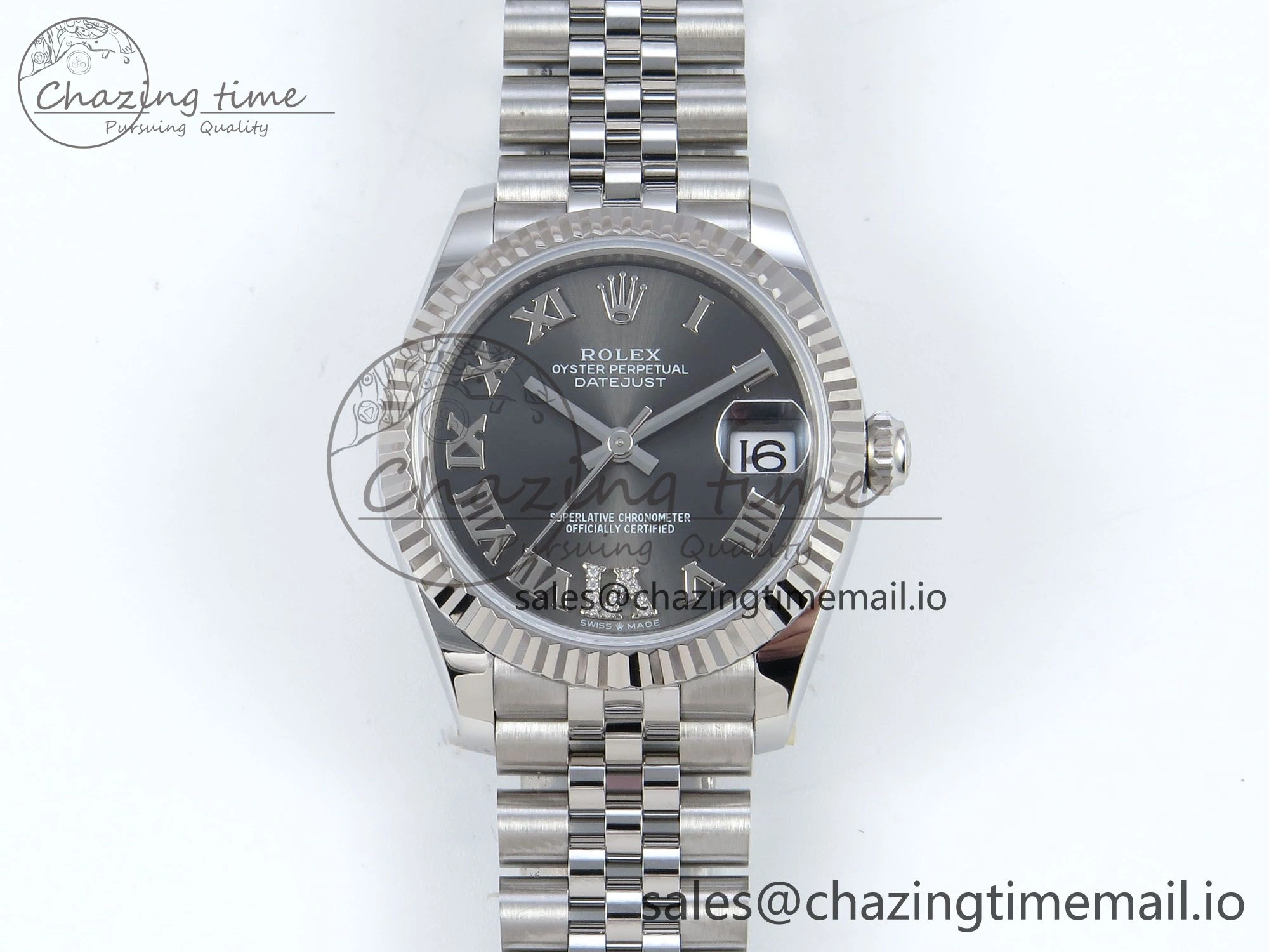 DateJust 31 278274 ARF 1:1 Best Edition 904L Steel Gray Roman Diamonds Dial on SS Jubilee Bracelet ETA Versatile 534