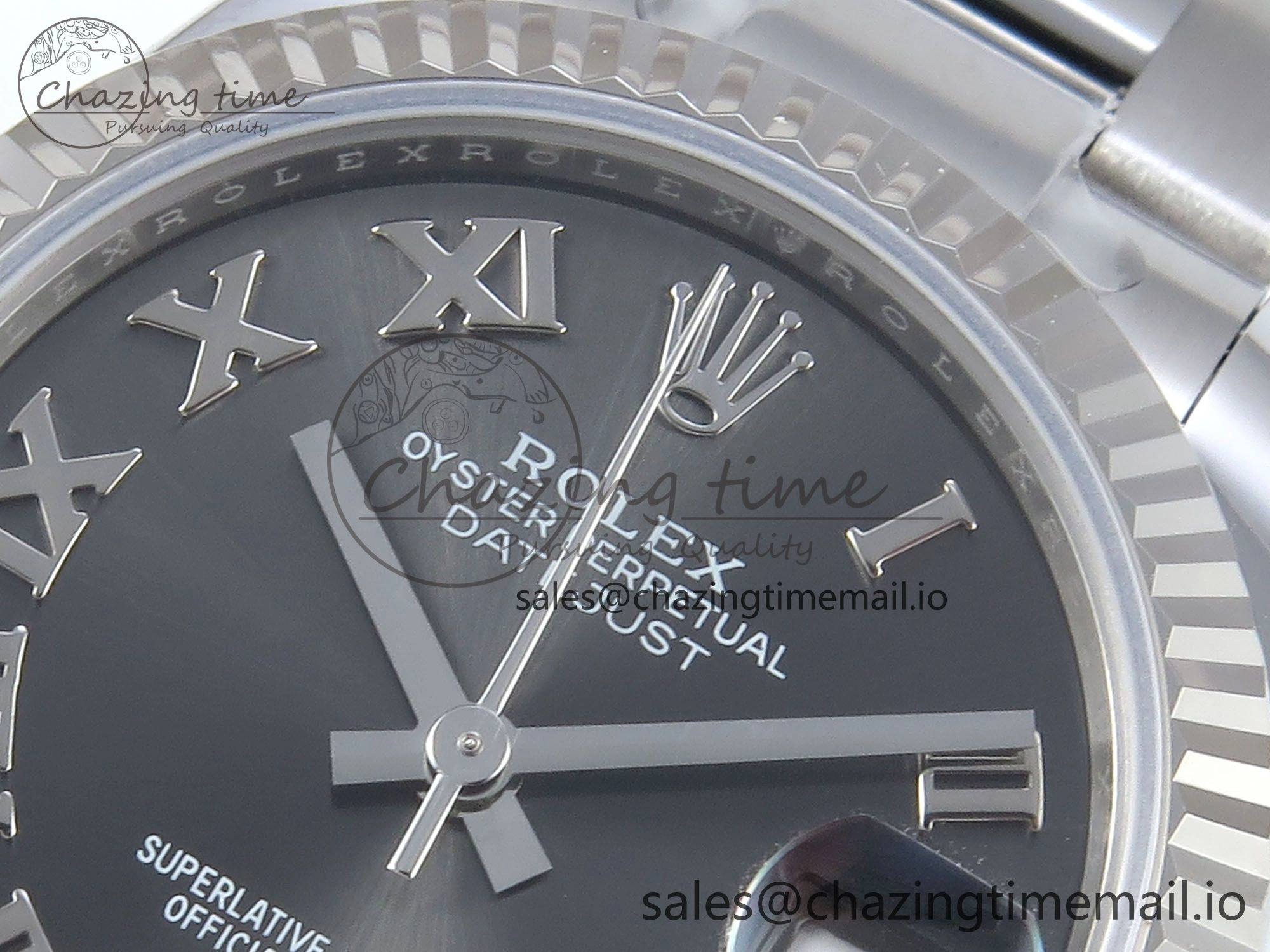 DateJust 31 278274 ARF 1:1 Best Edition 904L Steel Gray Roman Diamonds Dial on SS Oyster Bracelet ETA Compact 550