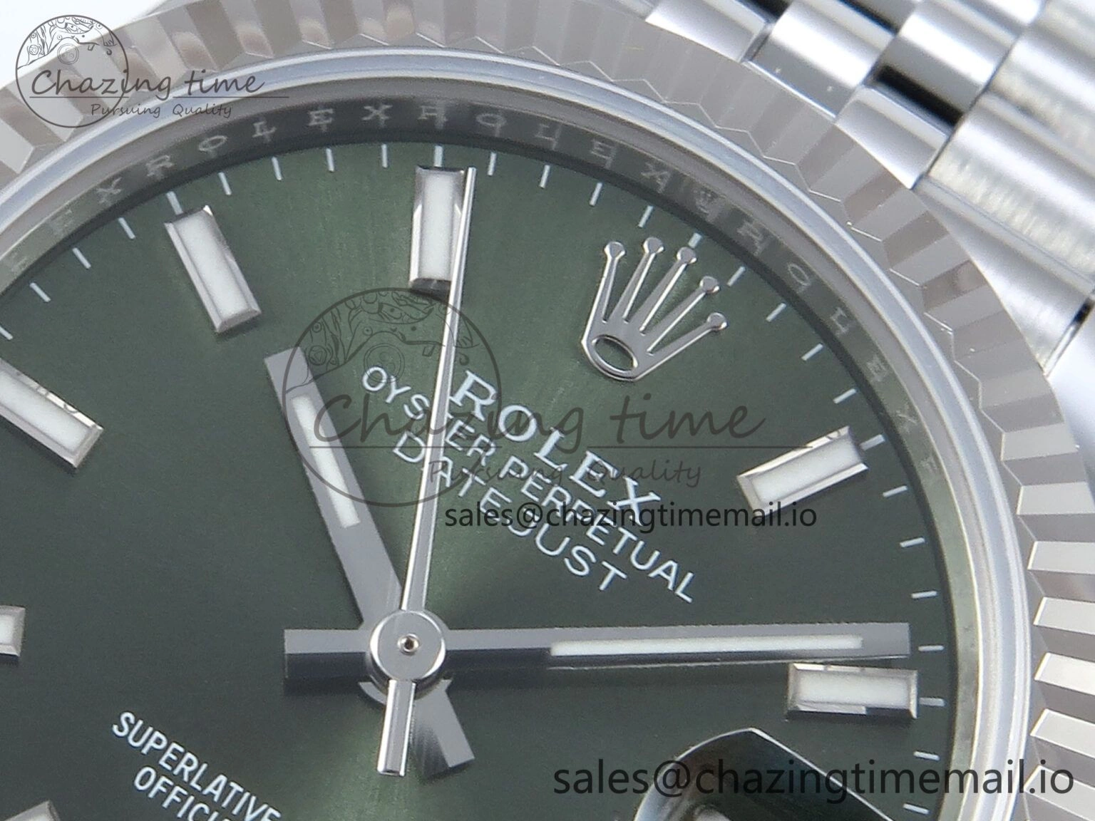 Lightweight DateJust 31 278274 ARF 1:1 Best Edition 904L Steel Green Dial Stick Marker on SS Jubilee Bracelet ETA 543