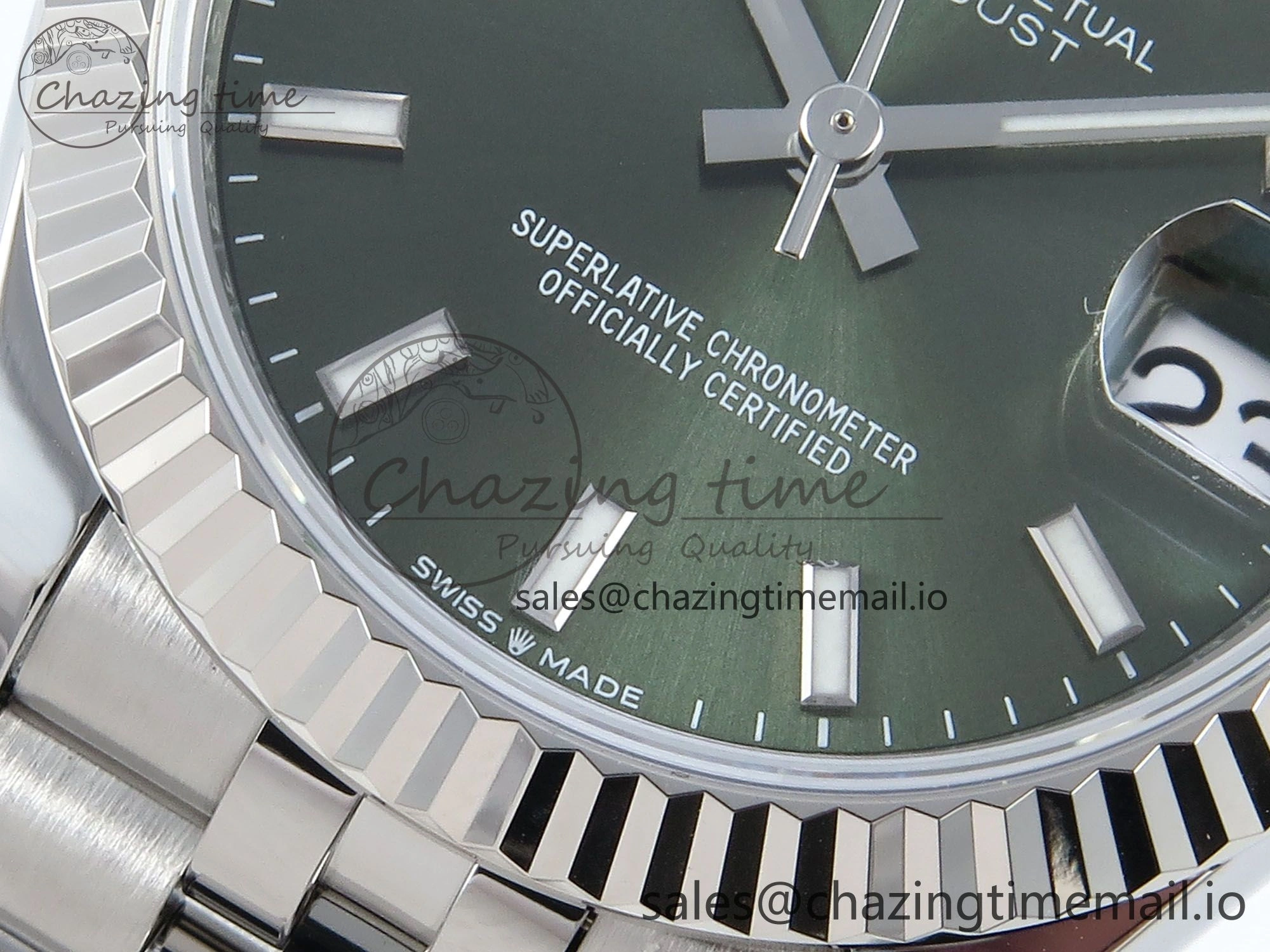 Lightweight DateJust 31 278274 ARF 1:1 Best Edition 904L Steel Green Dial Stick Marker on SS Jubilee Bracelet ETA 543