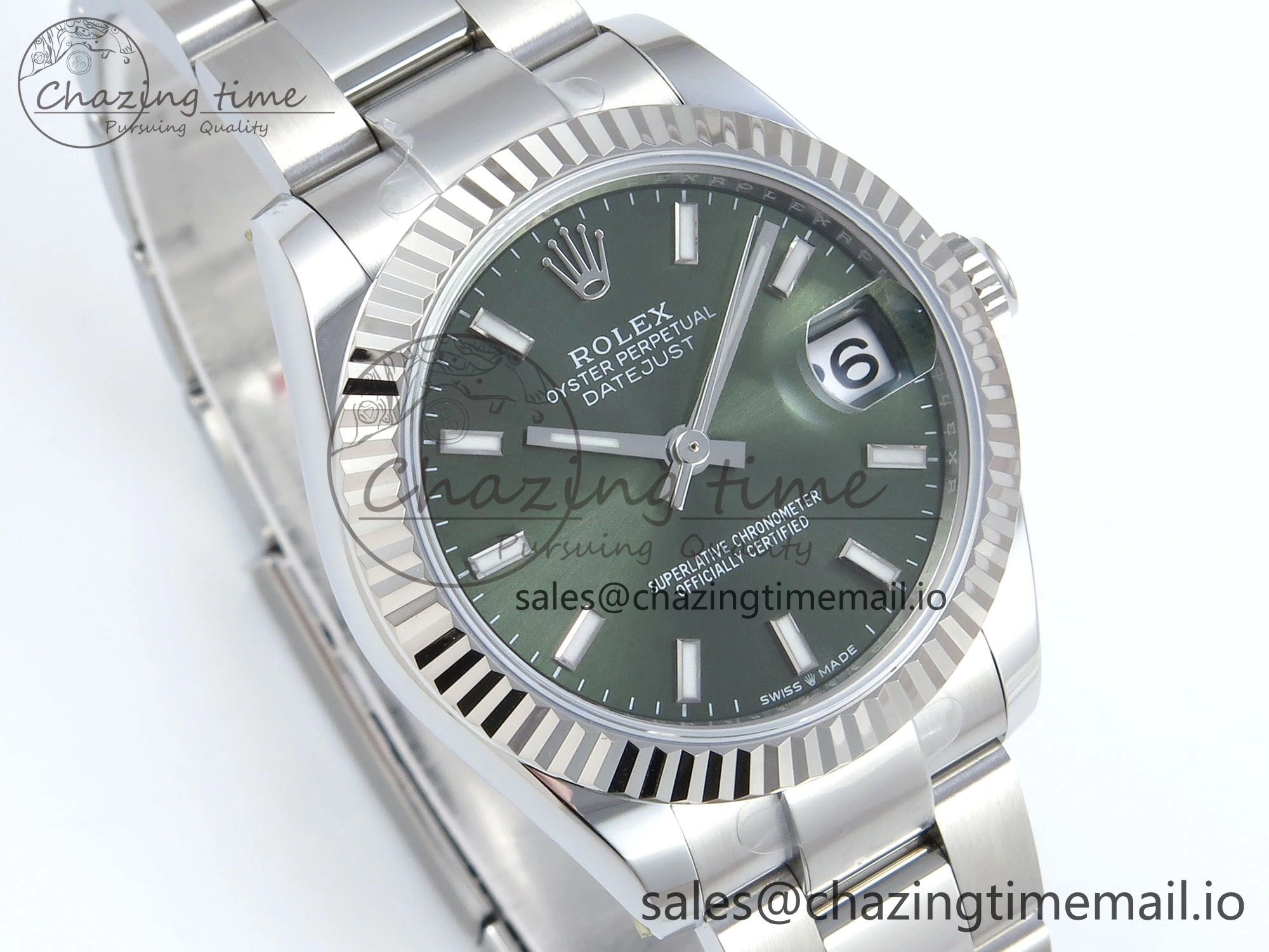 DateJust 31 278274 ARF 1:1 Best Edition 904L Steel Green Dial Stick Marker on SS Oyster Bracelet ETA ZipUp 561