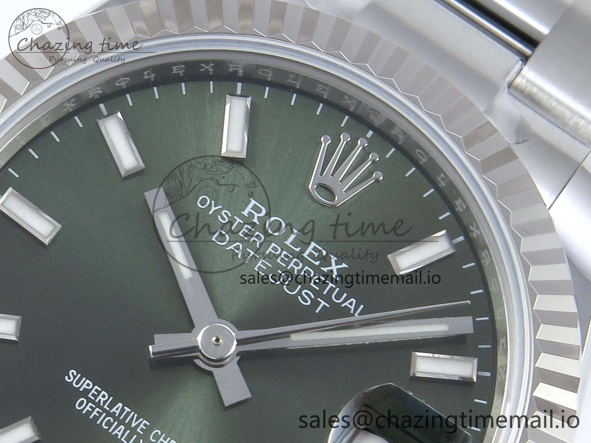 DateJust 31 278274 ARF 1:1 Best Edition 904L Steel Green Dial Stick Marker on SS Oyster Bracelet ETA ZipUp 561