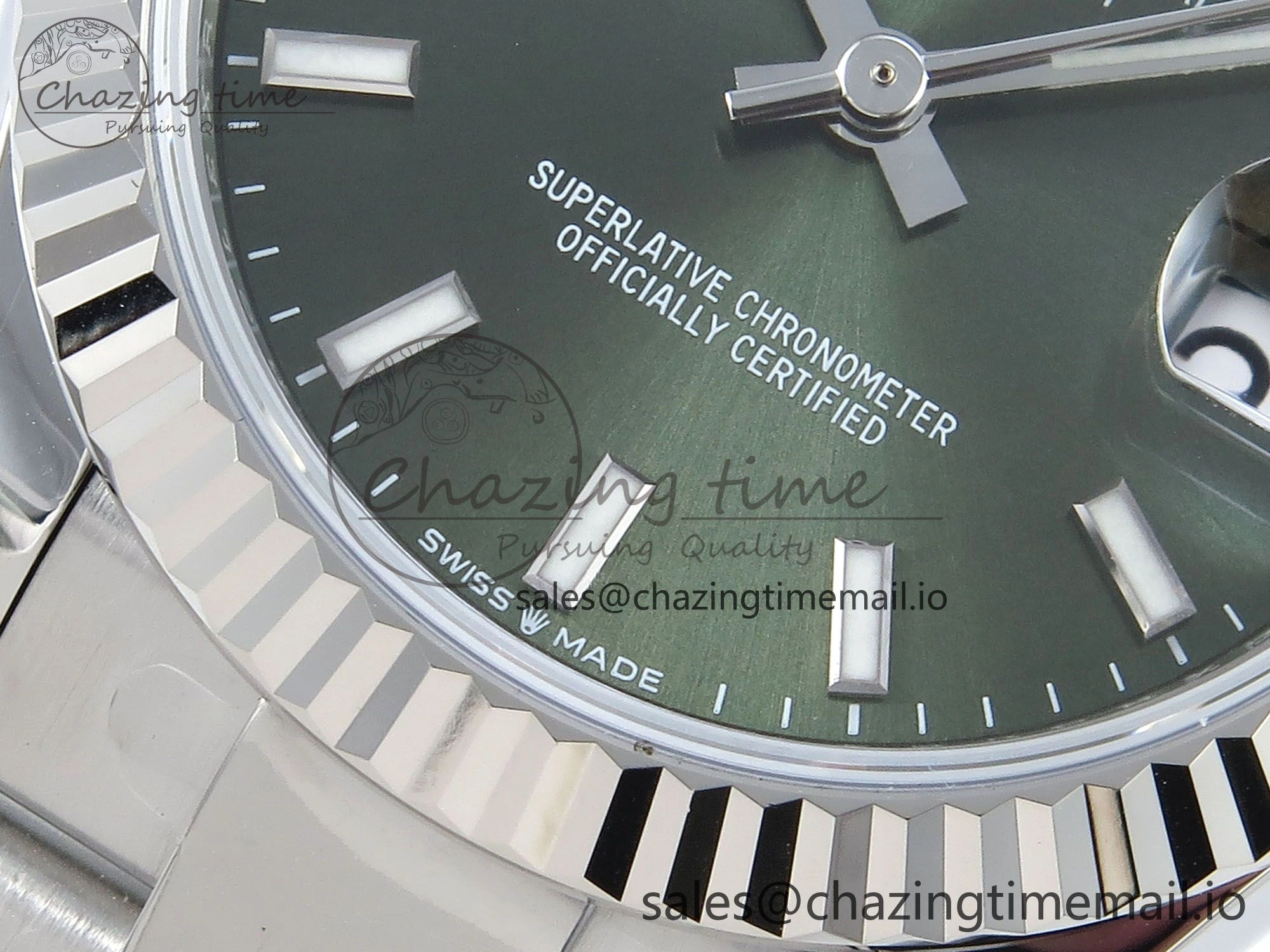 DateJust 31 278274 ARF 1:1 Best Edition 904L Steel Green Dial Stick Marker on SS Oyster Bracelet ETA ZipUp 561