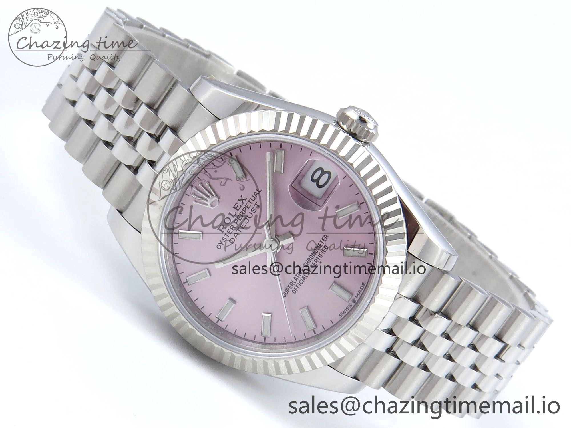 DateJust 31 278274 ARF 1:1 Best Edition 904L Steel Pink Dial Stick Marker on SS Jubilee Bracelet ETA ZeroBulk 546