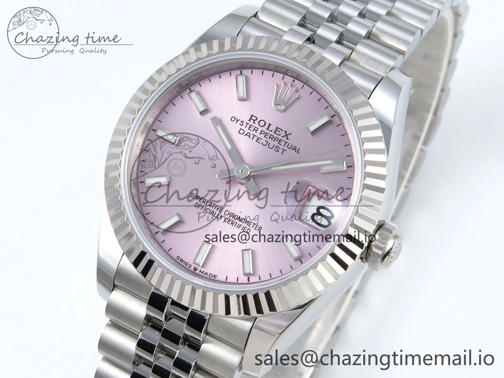 DateJust 31 278274 ARF 1:1 Best Edition 904L Steel Pink Dial Stick Marker on SS Jubilee Bracelet ETA ZeroBulk 546