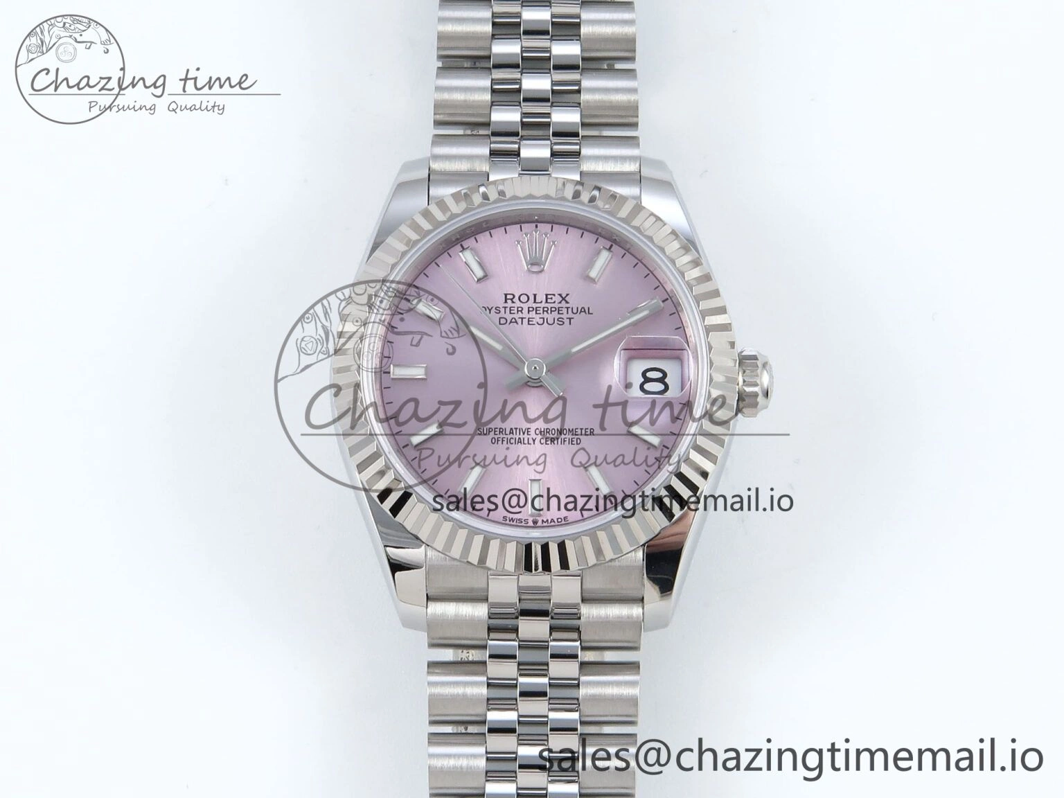 DateJust 31 278274 ARF 1:1 Best Edition 904L Steel Pink Dial Stick Marker on SS Jubilee Bracelet ETA ZeroBulk 546