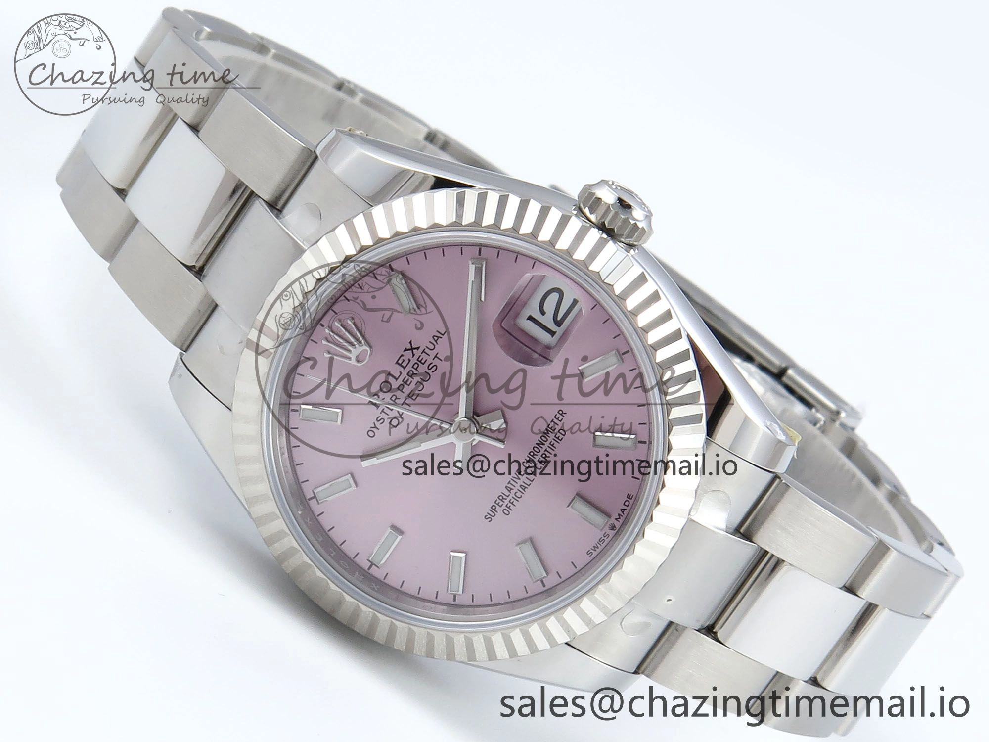 DateJust 31 278274 ARF 1:1 Best Edition 904L Steel Pink Dial Stick Marker on SS Oyster Bracelet ETA Lightweight 565