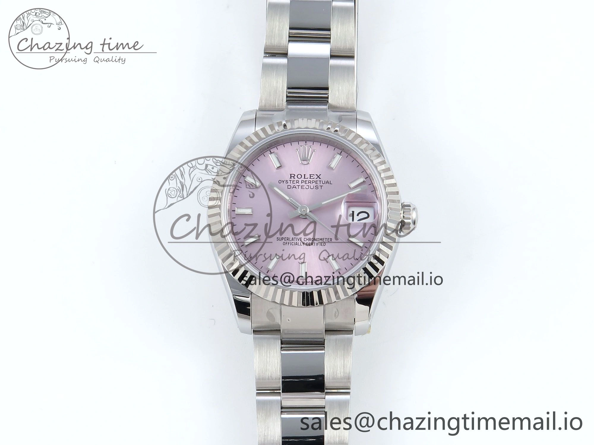 DateJust 31 278274 ARF 1:1 Best Edition 904L Steel Pink Dial Stick Marker on SS Oyster Bracelet ETA Lightweight 565