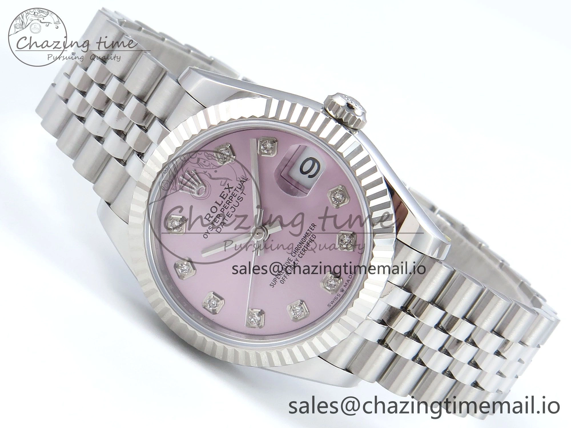 DateJust 31 278274 ARF 1:1 Best Edition 904L Steel Pink Diamonds Dial on SS Jubilee Bracelet ETA Versatile 540