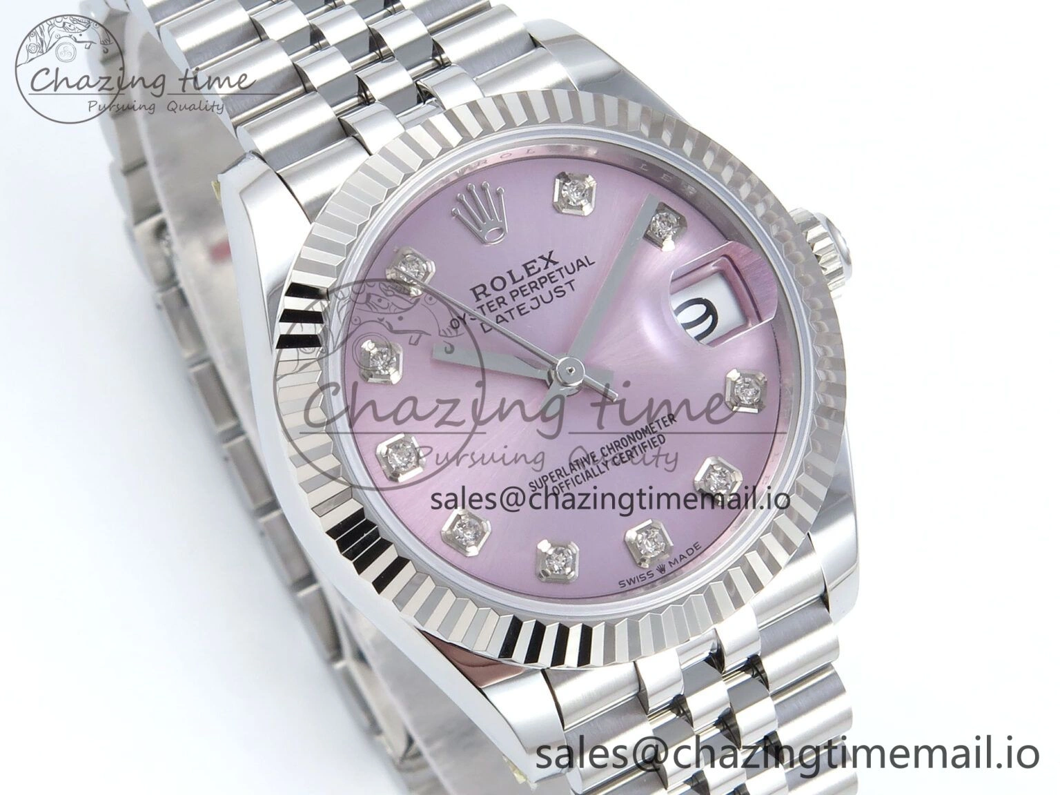 DateJust 31 278274 ARF 1:1 Best Edition 904L Steel Pink Diamonds Dial on SS Jubilee Bracelet ETA Versatile 540