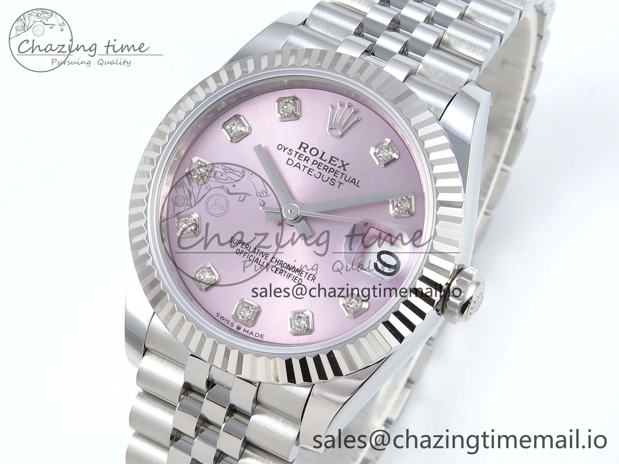 DateJust 31 278274 ARF 1:1 Best Edition 904L Steel Pink Diamonds Dial on SS Jubilee Bracelet ETA Versatile 540