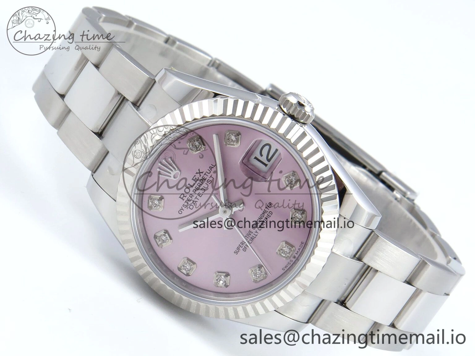 Youthful DateJust 31 278274 ARF 1:1 Best Edition 904L Steel Pink Diamonds Dial on SS Oyster Bracelet ETA 557