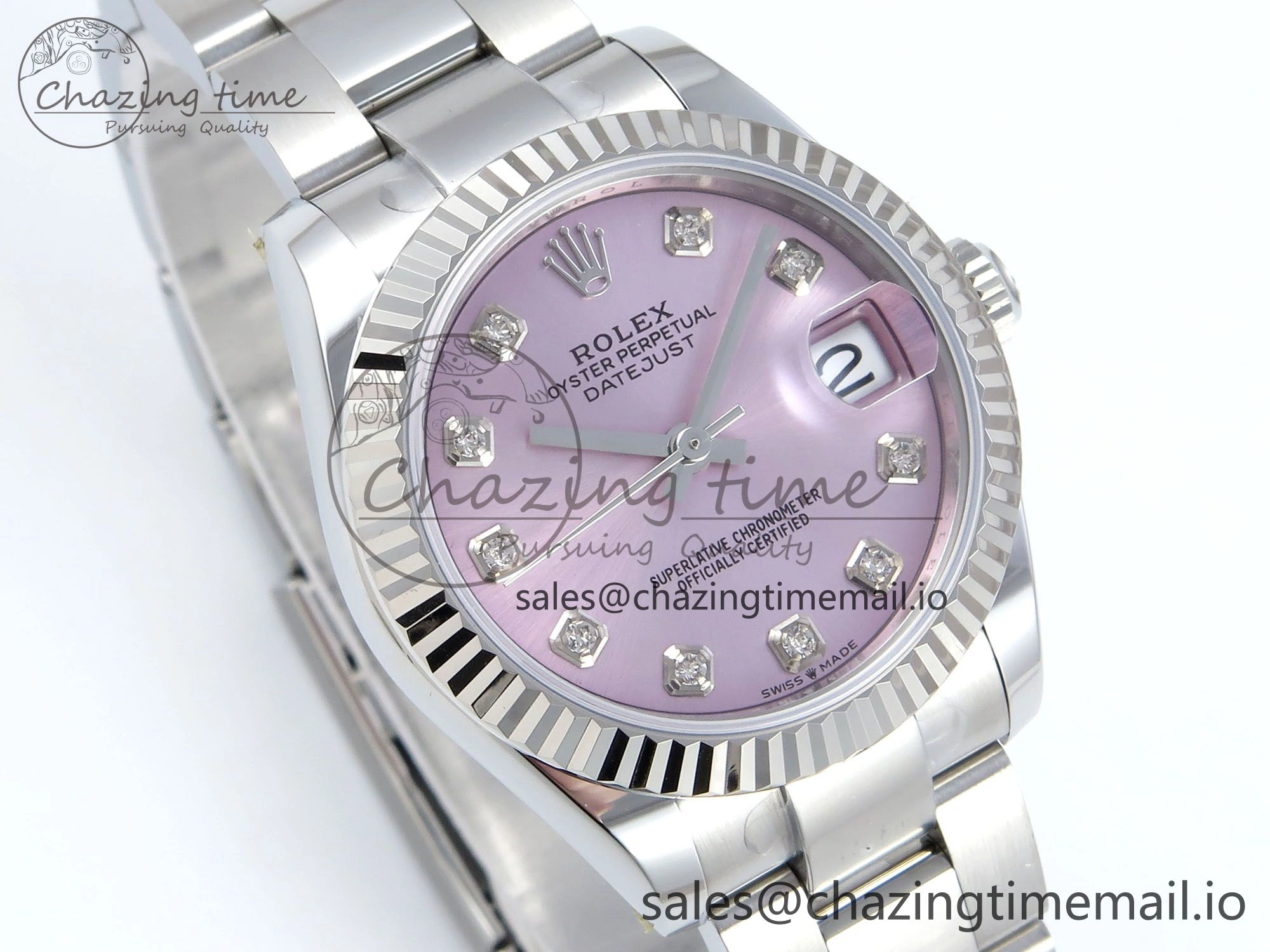 Youthful DateJust 31 278274 ARF 1:1 Best Edition 904L Steel Pink Diamonds Dial on SS Oyster Bracelet ETA 557