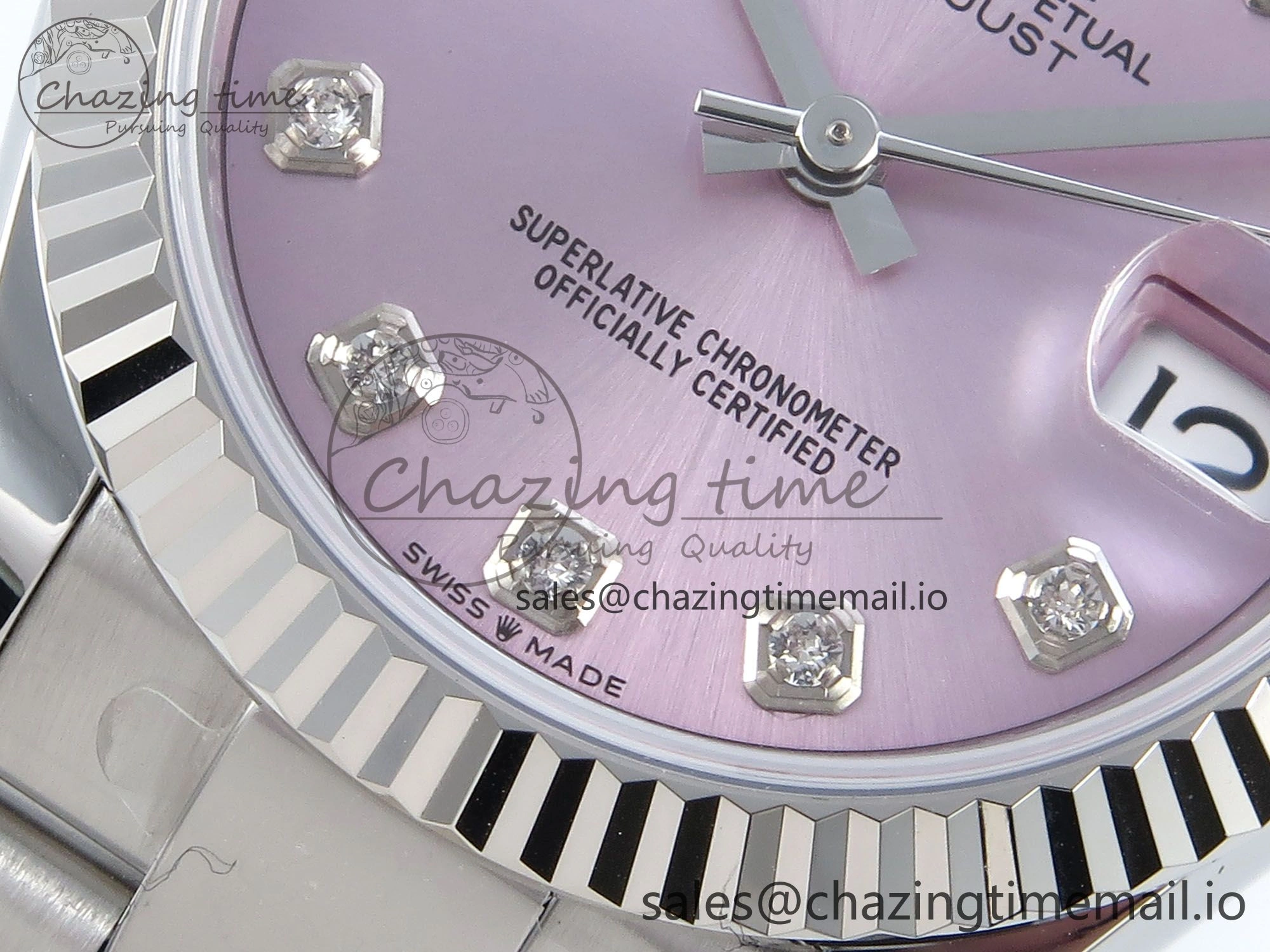 Youthful DateJust 31 278274 ARF 1:1 Best Edition 904L Steel Pink Diamonds Dial on SS Oyster Bracelet ETA 557