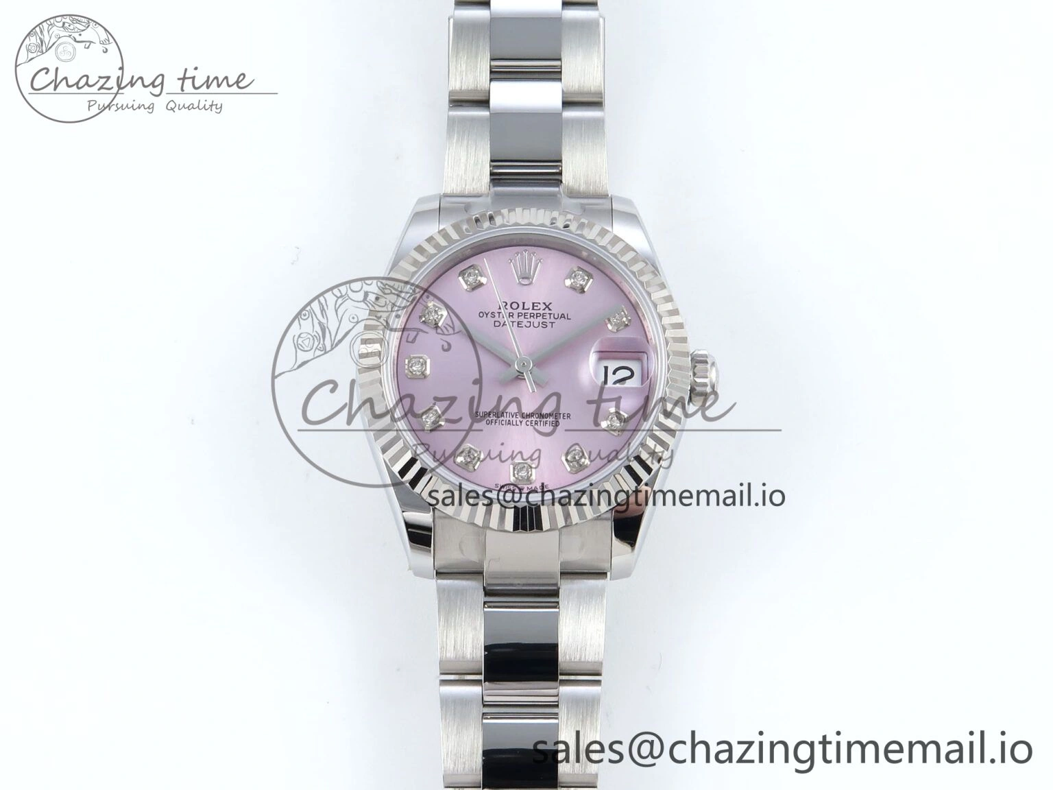 Youthful DateJust 31 278274 ARF 1:1 Best Edition 904L Steel Pink Diamonds Dial on SS Oyster Bracelet ETA 557
