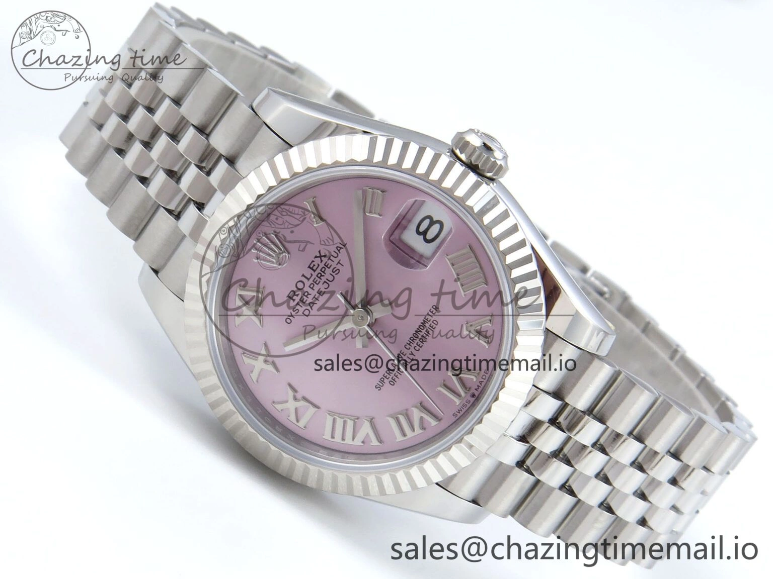 DateJust 31 278274 ARF 1:1 Best Edition 904L Steel Pink Roman Dial on SS Jubilee Bracelet ETA Original 532