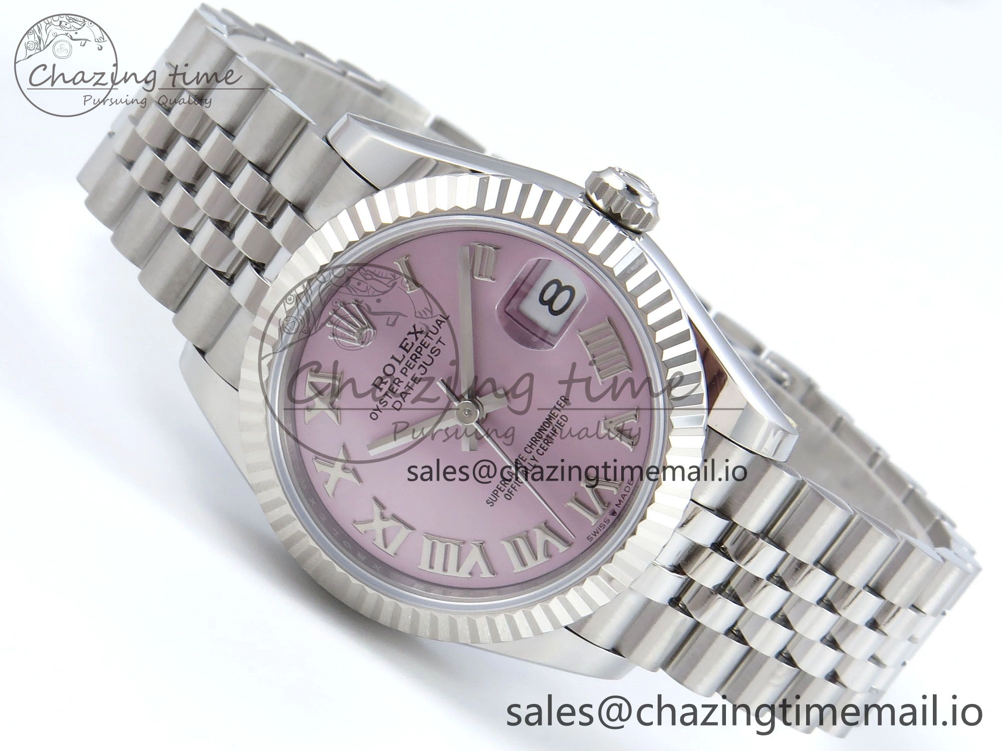 DateJust 31 278274 ARF 1:1 Best Edition 904L Steel Pink Roman Dial on SS Jubilee Bracelet ETA Original 532