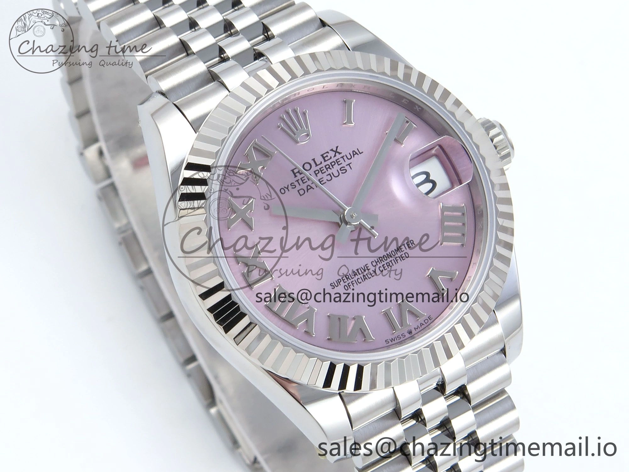 DateJust 31 278274 ARF 1:1 Best Edition 904L Steel Pink Roman Dial on SS Jubilee Bracelet ETA Original 532