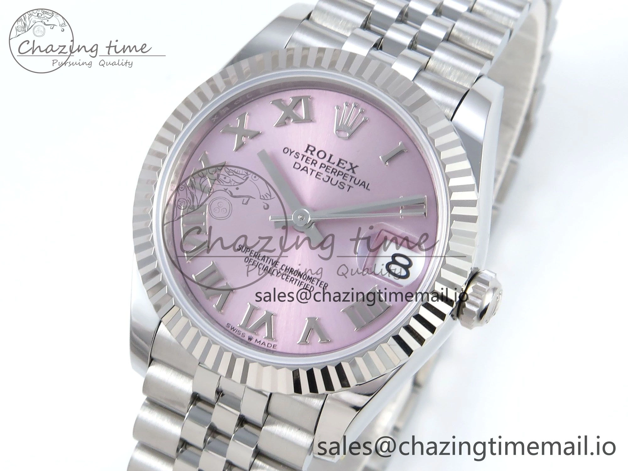 DateJust 31 278274 ARF 1:1 Best Edition 904L Steel Pink Roman Dial on SS Jubilee Bracelet ETA Original 532