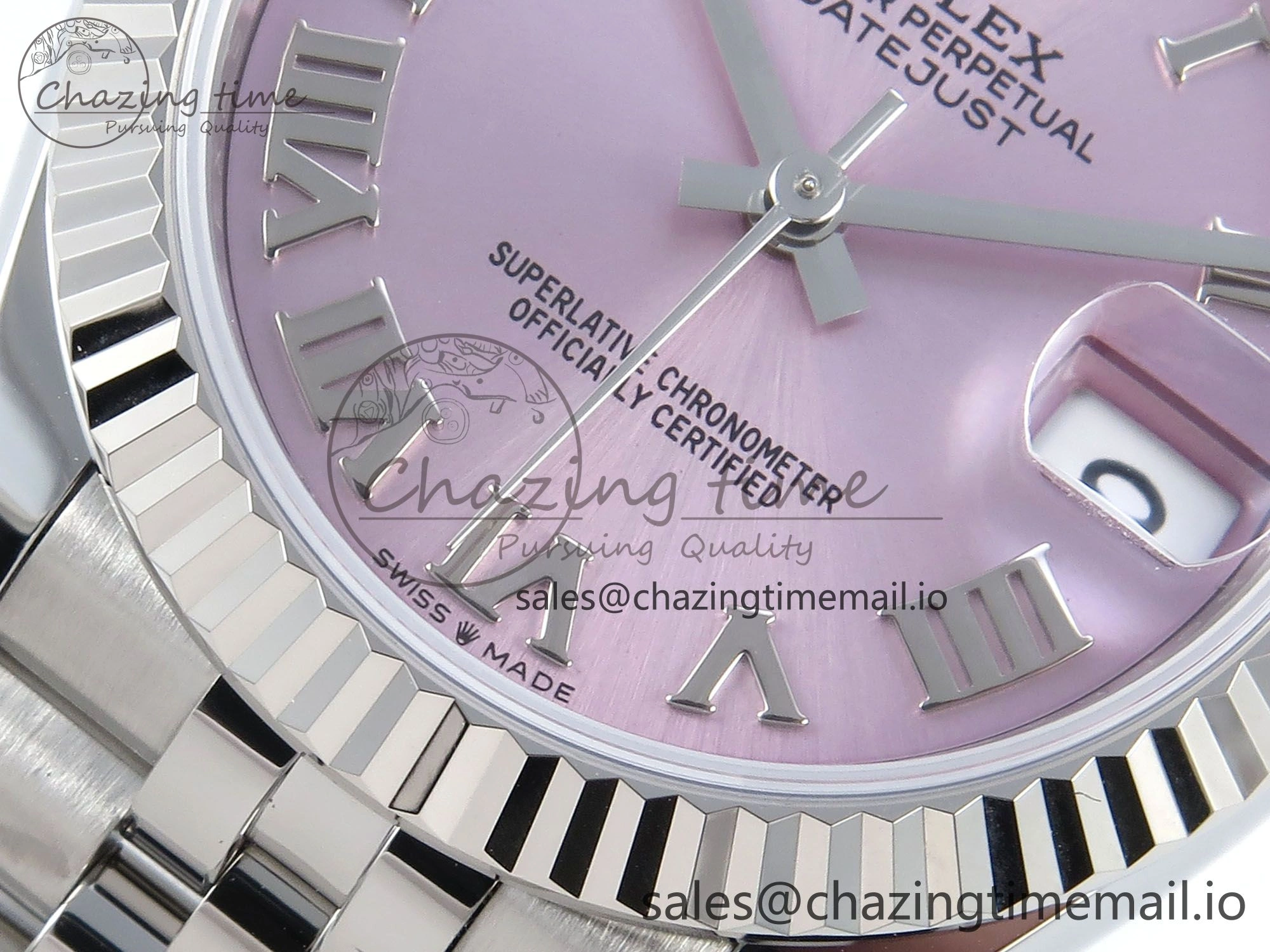DateJust 31 278274 ARF 1:1 Best Edition 904L Steel Pink Roman Dial on SS Jubilee Bracelet ETA Original 532