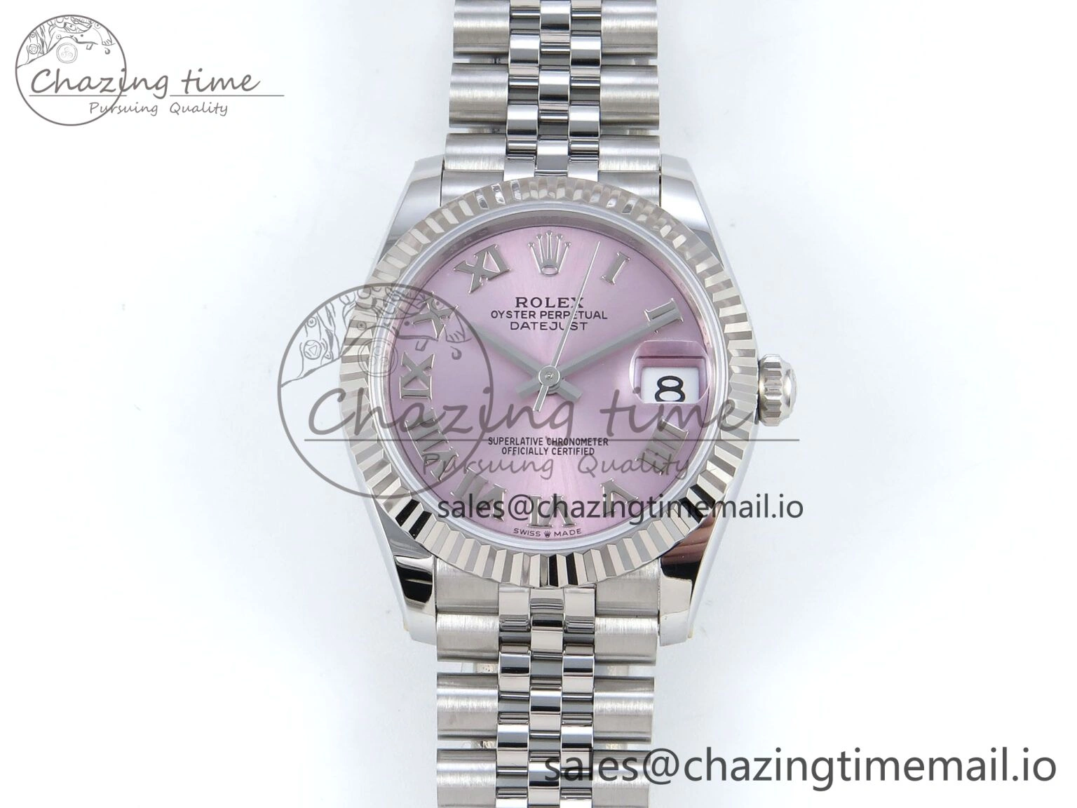 DateJust 31 278274 ARF 1:1 Best Edition 904L Steel Pink Roman Dial on SS Jubilee Bracelet ETA Original 532