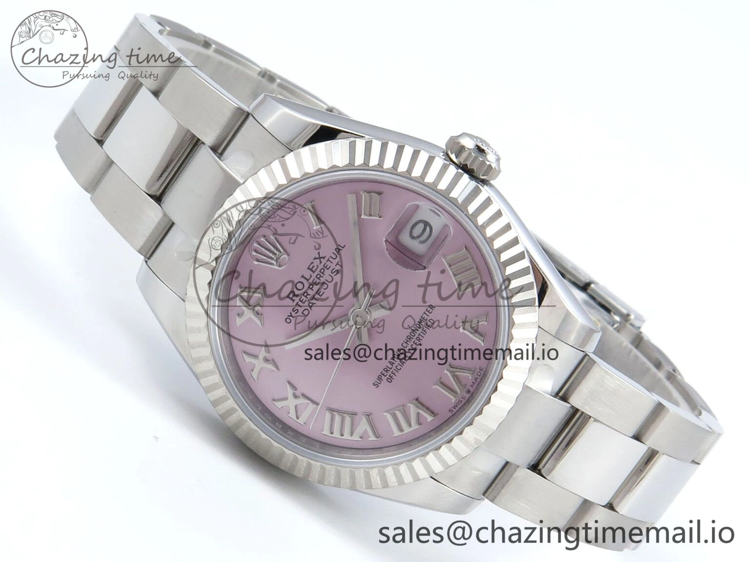 DateJust 31 278274 ARF 1:1 Best Edition 904L Steel Pink Roman Dial on SS Oyster Bracelet ETA DailyWear 548