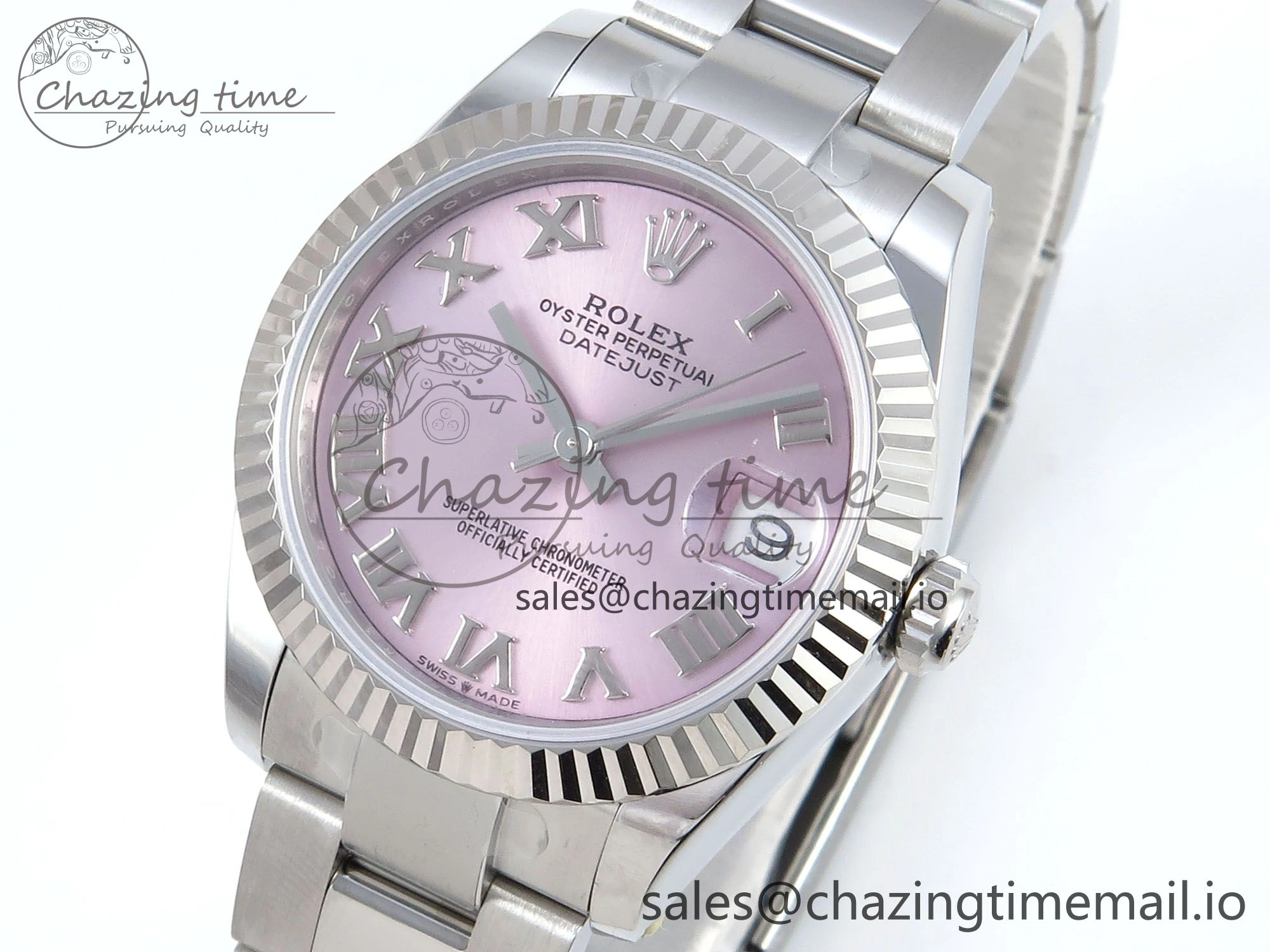 DateJust 31 278274 ARF 1:1 Best Edition 904L Steel Pink Roman Dial on SS Oyster Bracelet ETA DailyWear 548