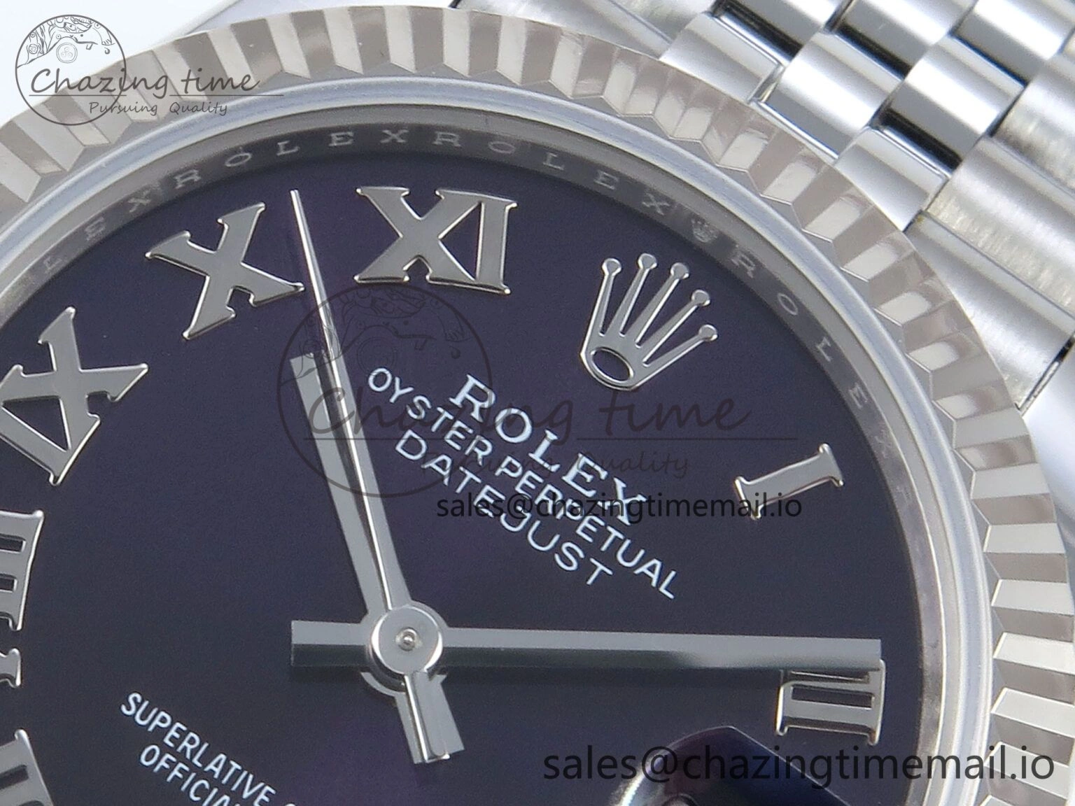 Sustainable DateJust 31 278274 ARF 1:1 Best Edition 904L Steel Purple Roman Dial on SS Jubilee Bracelet ETA 530