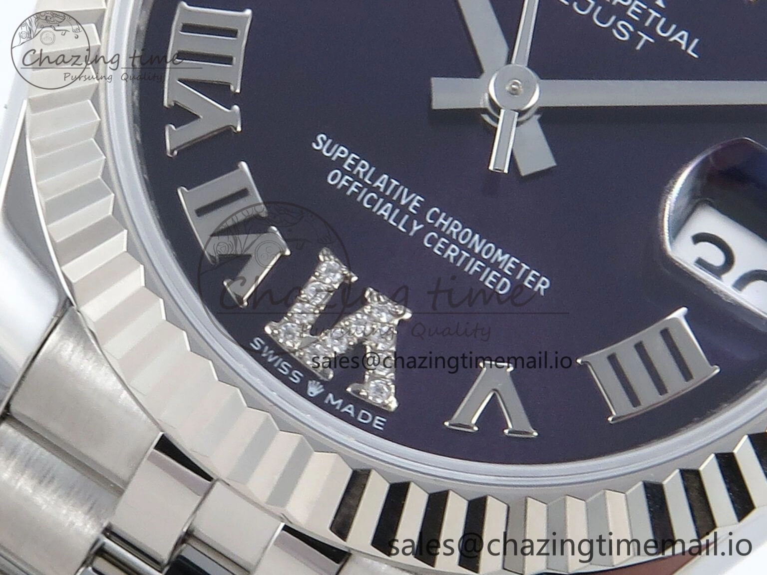 Sustainable DateJust 31 278274 ARF 1:1 Best Edition 904L Steel Purple Roman Dial on SS Jubilee Bracelet ETA 530