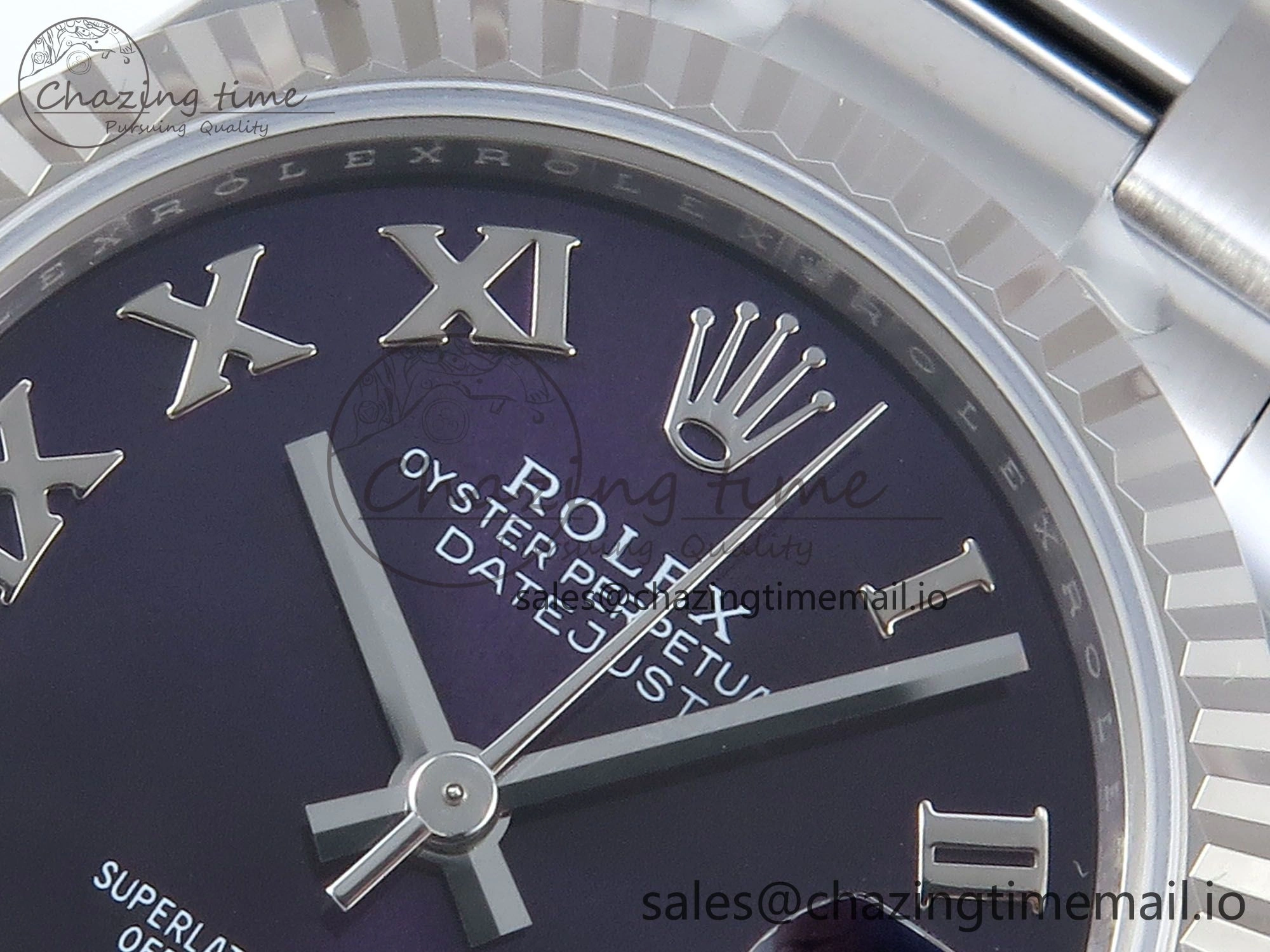 DateJust 31 278274 ARF 1:1 Best Edition 904L Steel Purple Roman Dial on SS Oyster Bracelet ETA Breathable 563