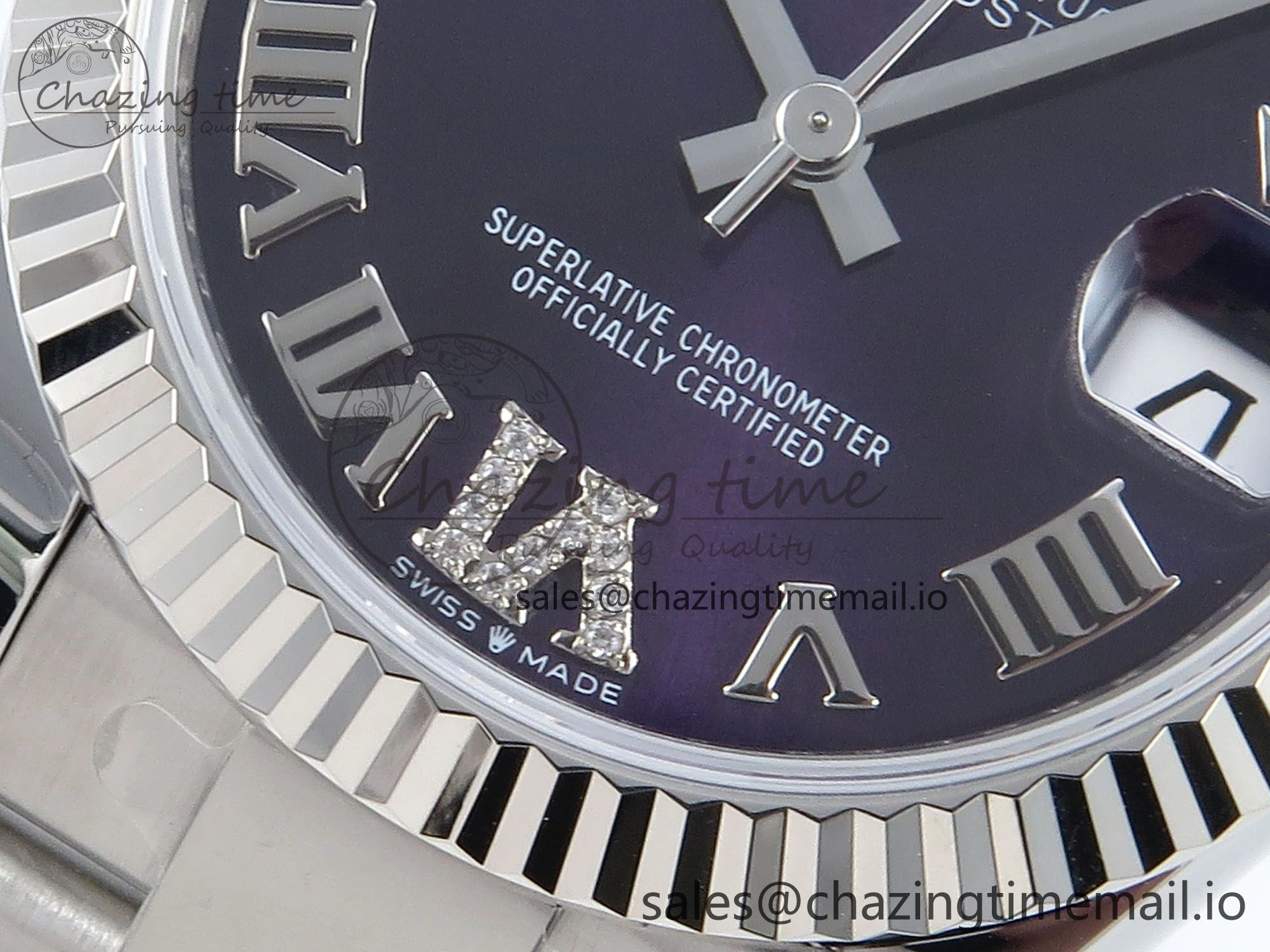 DateJust 31 278274 ARF 1:1 Best Edition 904L Steel Purple Roman Dial on SS Oyster Bracelet ETA Breathable 563