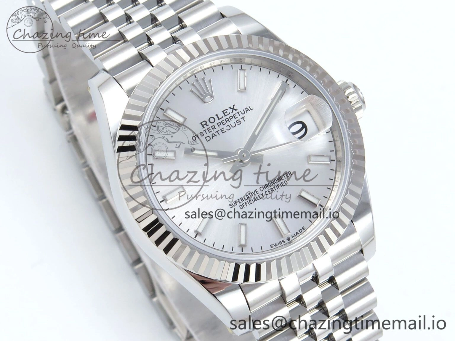 Snug DateJust 31 278274 ARF 1:1 Best Edition 904L Steel Silver Dial Stick Marker on SS Jubilee Bracelet ETA 544