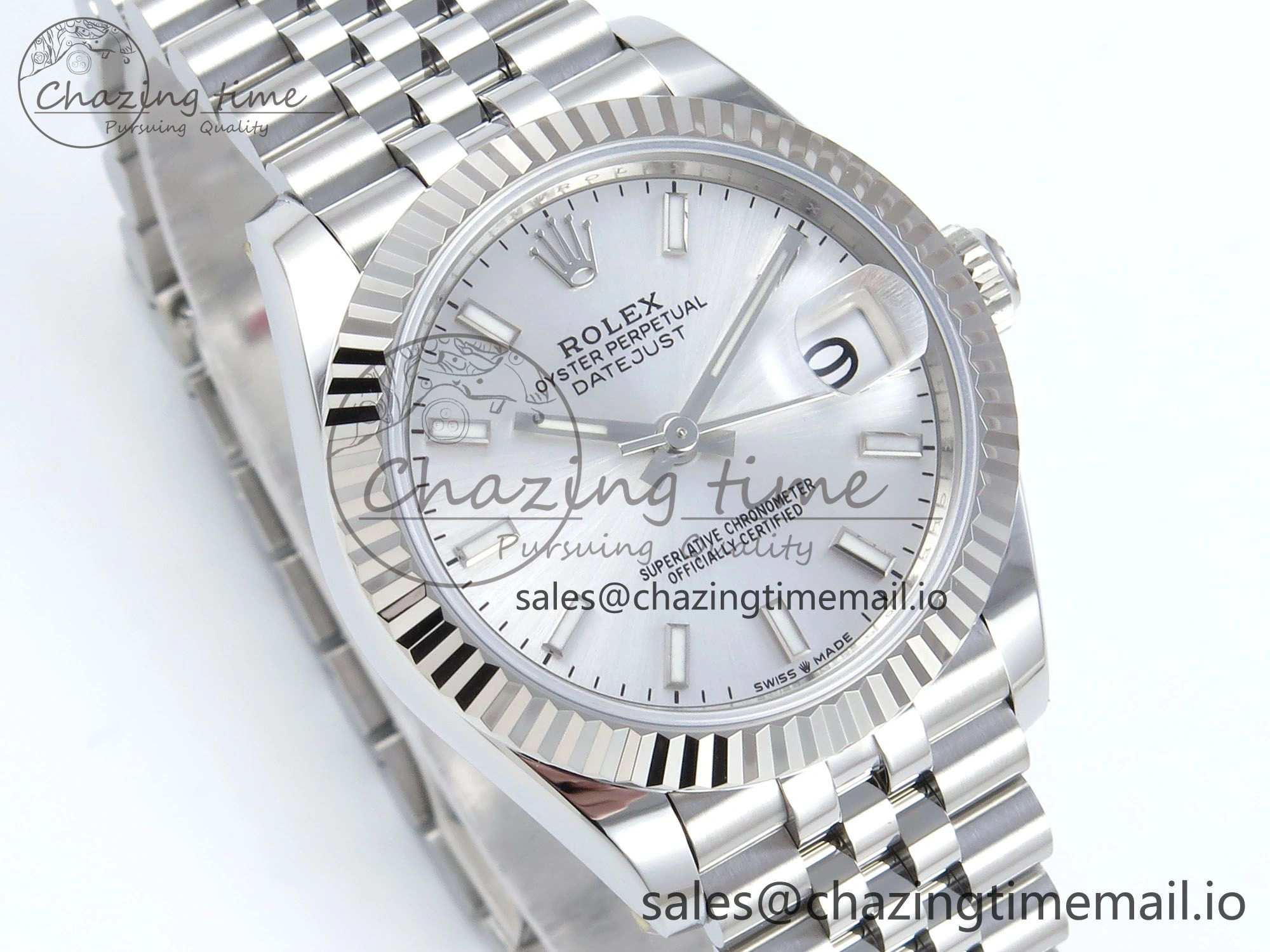 Snug DateJust 31 278274 ARF 1:1 Best Edition 904L Steel Silver Dial Stick Marker on SS Jubilee Bracelet ETA 544