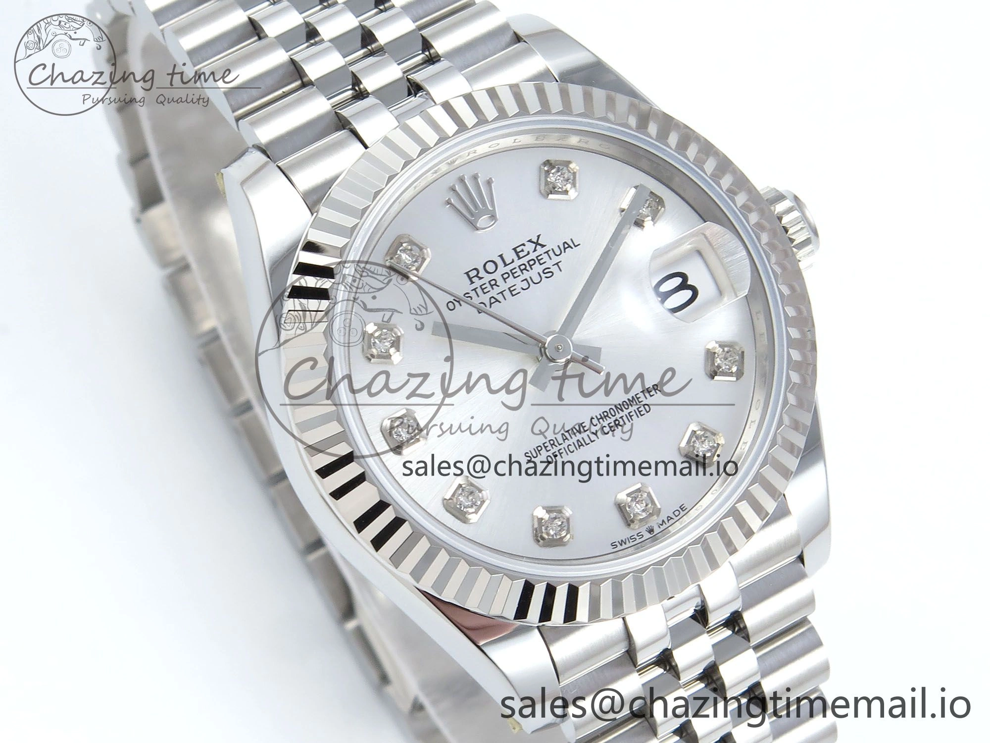 DateJust 31 278274 ARF 1:1 Best Edition 904L Steel Silver Diamonds Dial on SS Jubilee Bracelet ETA Original 542