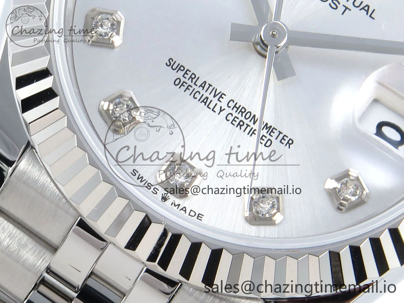 DateJust 31 278274 ARF 1:1 Best Edition 904L Steel Silver Diamonds Dial on SS Jubilee Bracelet ETA Original 542