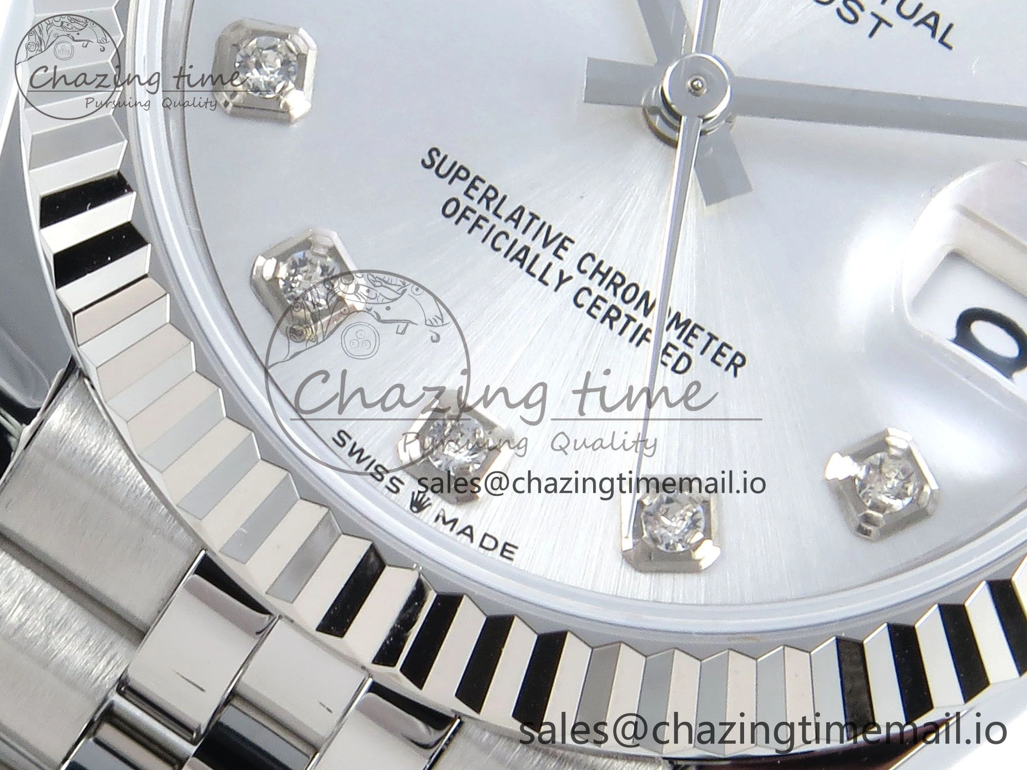 DateJust 31 278274 ARF 1:1 Best Edition 904L Steel Silver Diamonds Dial on SS Jubilee Bracelet ETA Original 542