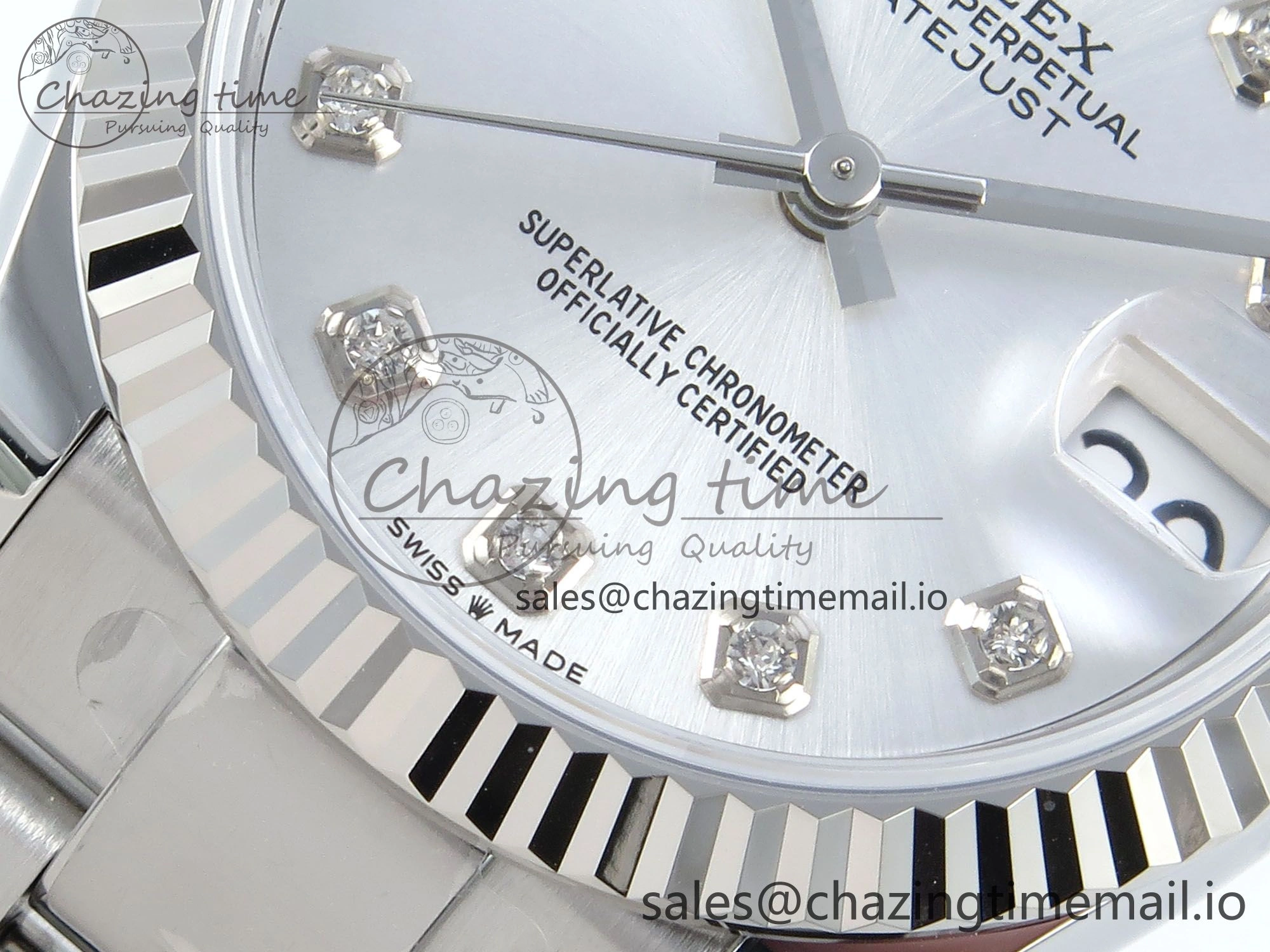 WrinkleFree DateJust 31 278274 ARF 1:1 Best Edition 904L Steel Silver Diamonds Dial on SS Oyster Bracelet ETA 562