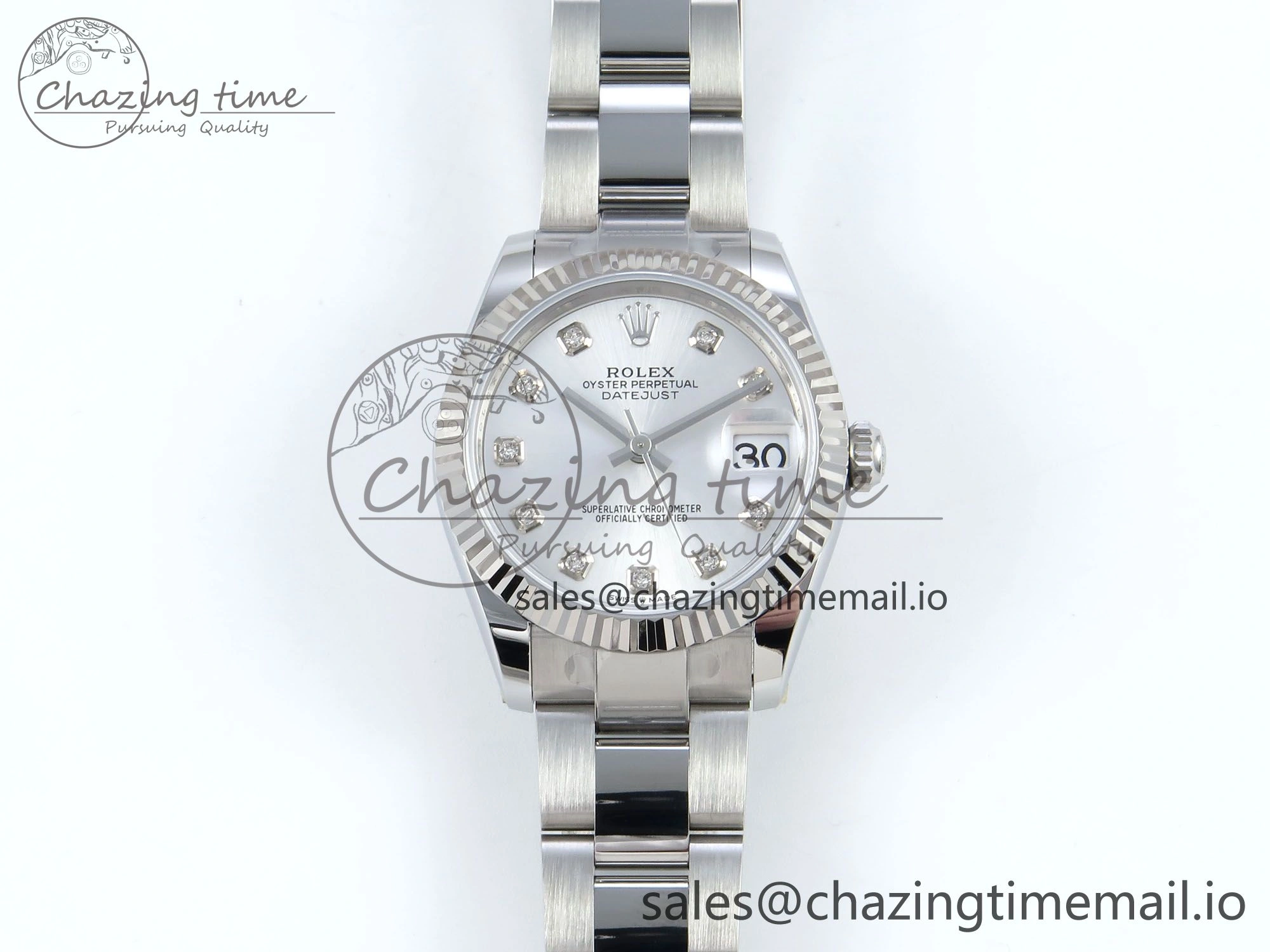 WrinkleFree DateJust 31 278274 ARF 1:1 Best Edition 904L Steel Silver Diamonds Dial on SS Oyster Bracelet ETA 562