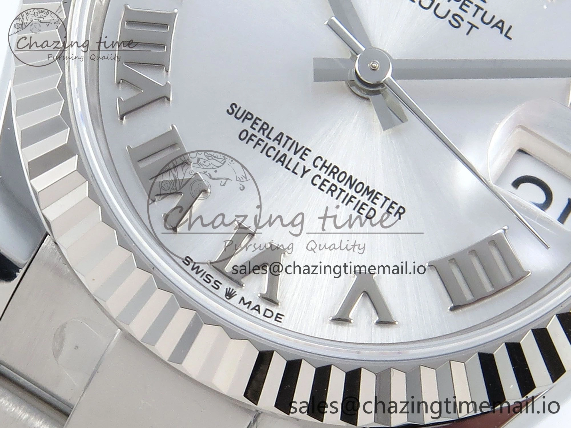 Elegant DateJust 31 278274 ARF 1:1 Best Edition 904L Steel Silver Roman Diamonds Dial on SS Oyster Bracelet ETA 555