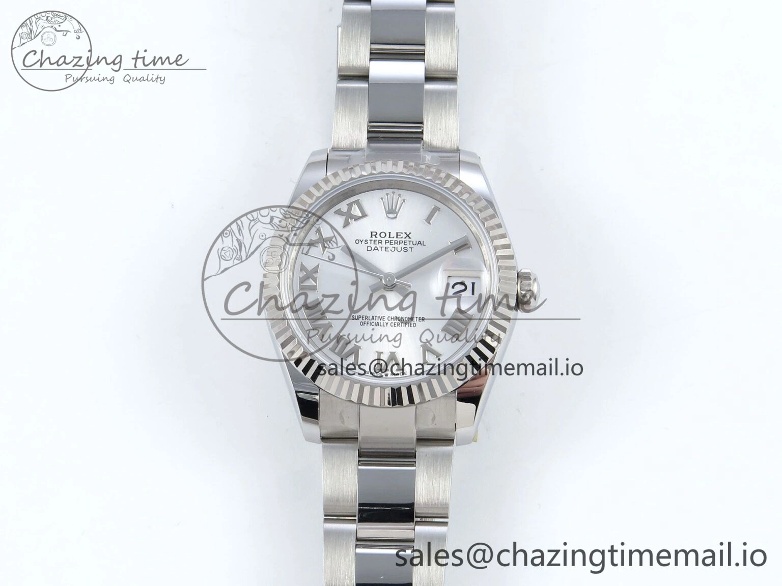 Elegant DateJust 31 278274 ARF 1:1 Best Edition 904L Steel Silver Roman Diamonds Dial on SS Oyster Bracelet ETA 555