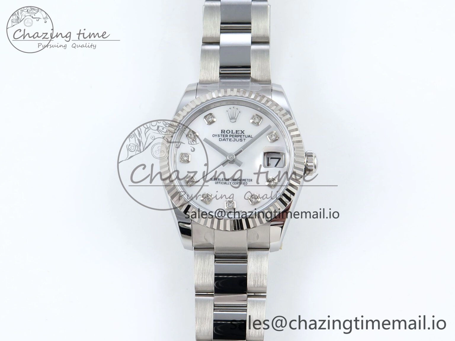 GoAnywhere DateJust 31 278274 ARF 1:1 Best Edition 904L Steel White MOP Diamonds Dial on SS Oyster Bracelet ETA 547