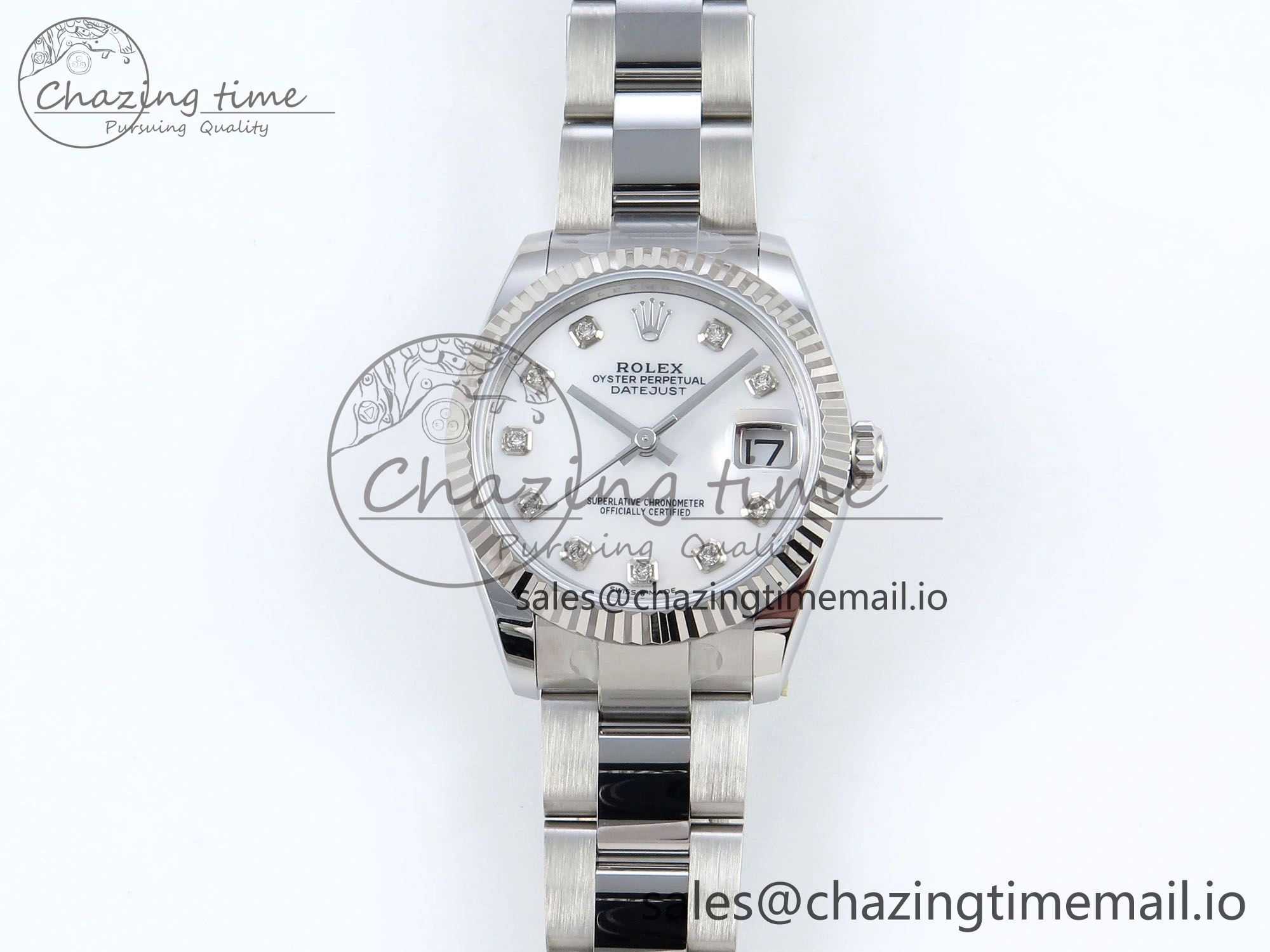 GoAnywhere DateJust 31 278274 ARF 1:1 Best Edition 904L Steel White MOP Diamonds Dial on SS Oyster Bracelet ETA 547