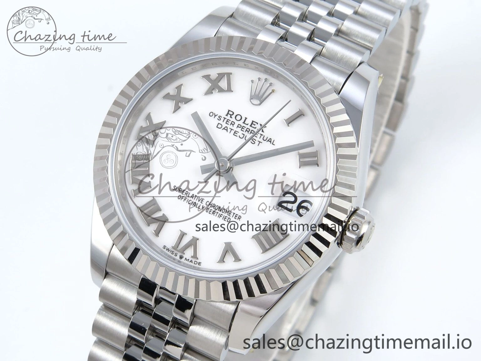 DateJust 31 278274 ARF 1:1 Best Edition 904L Steel White Roman Dial on SS Jubilee Bracelet ETA Chic 531